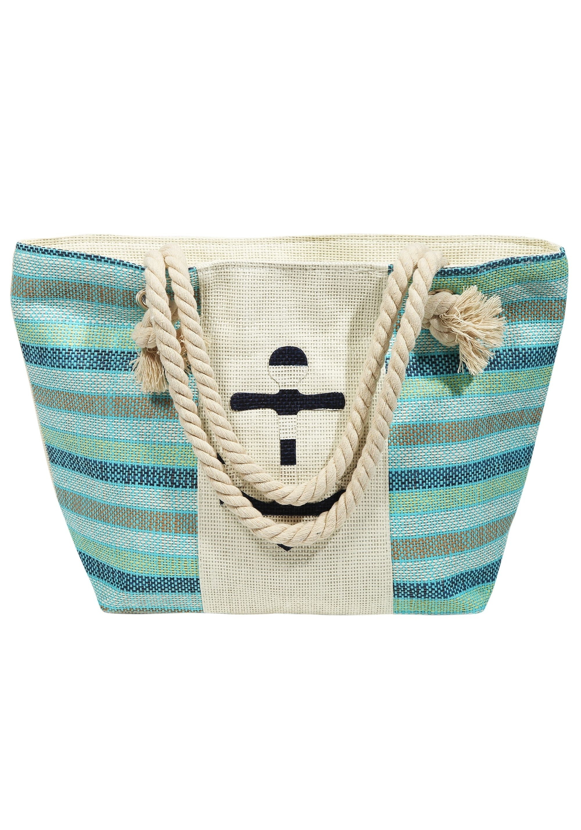 Cham Cham Strandtasche »Strandtasche aus Bastfaser, maritim«