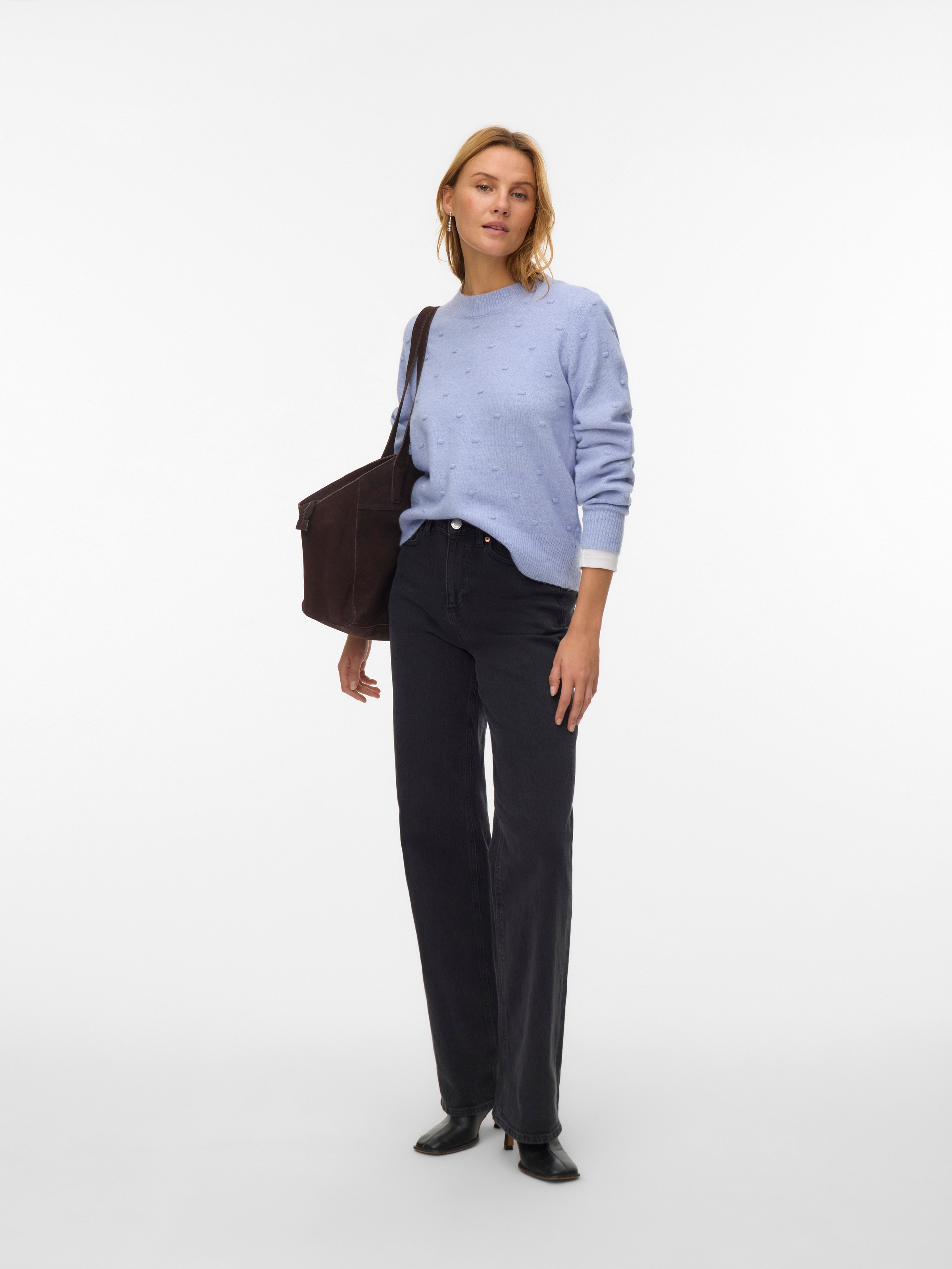 Vero Moda Rundhalspullover »VMFRANCESCA LS O-NECK PULLOVER BOO«