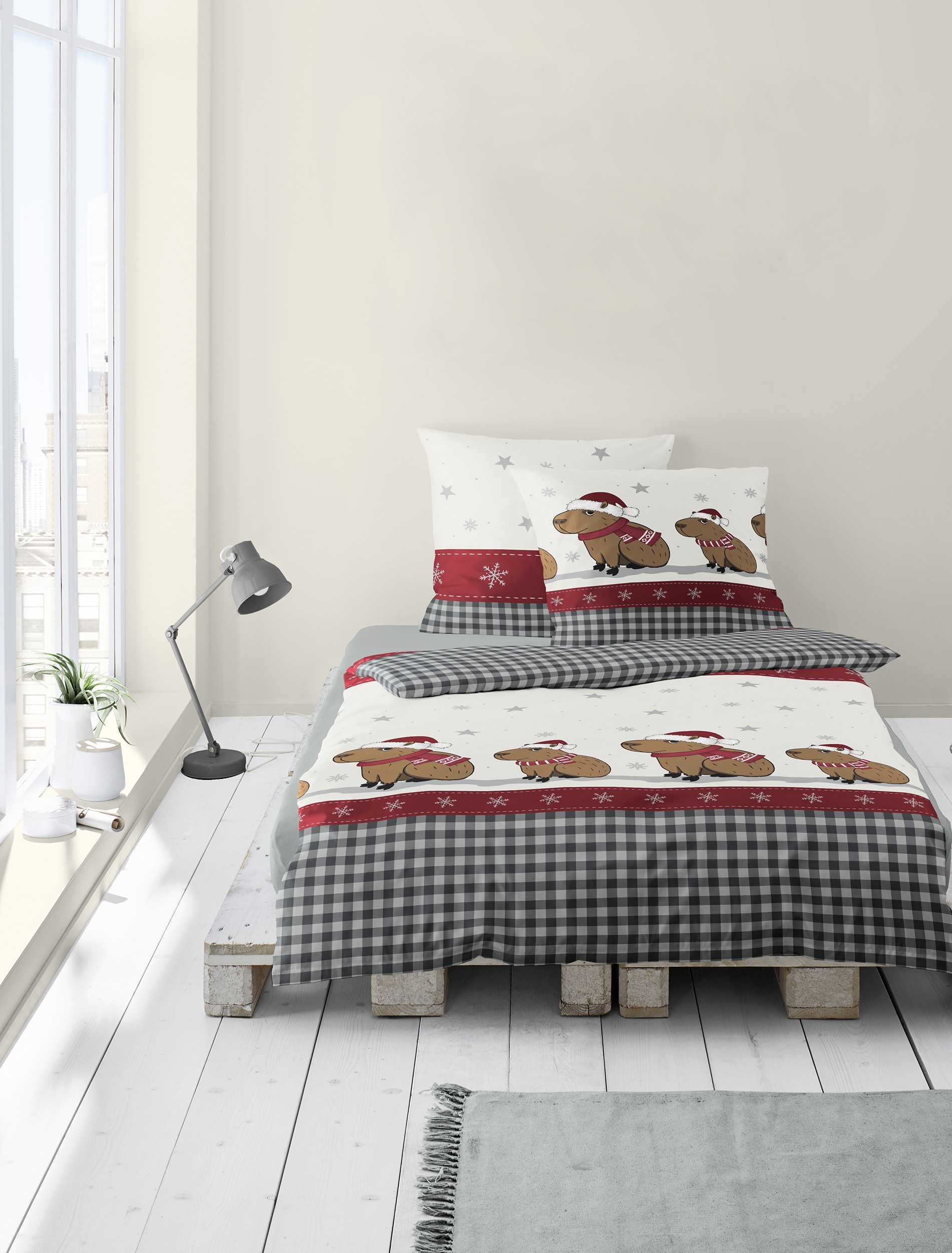 BIERBAUM Bettwäsche »4168« 2 Stk. tlg. Biber, 100 % Baumwolle, pflegeleicht, kuschelig weich