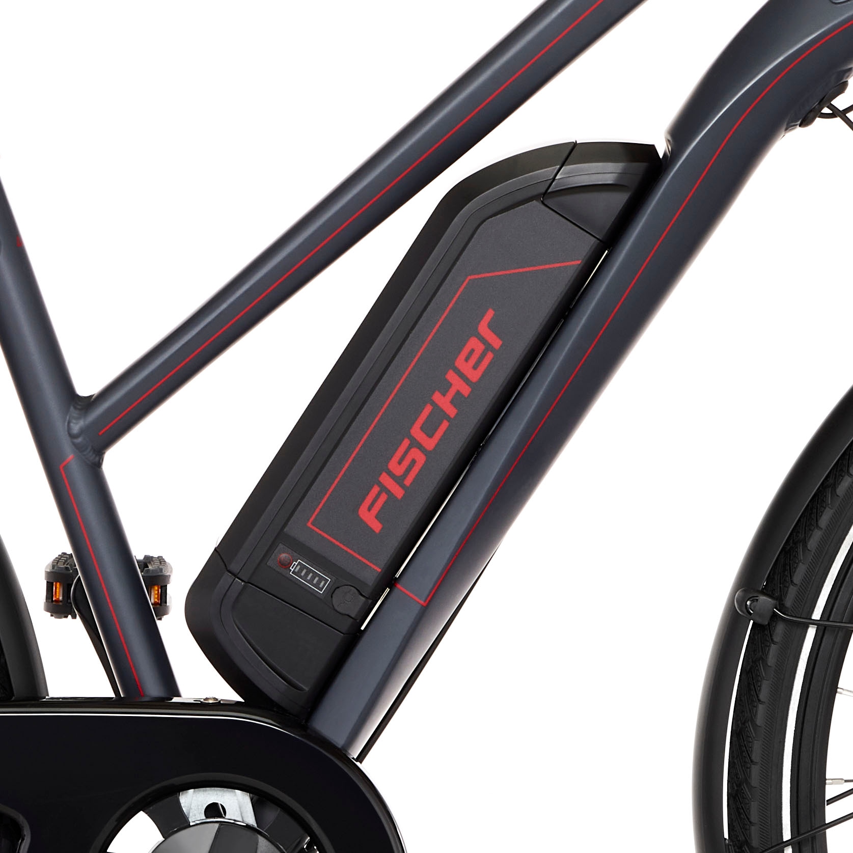 FISCHER Fahrrad E-Bike »VIATOR 1.0 Trapez 44«, 8 Gang, Shimano, Acera, Heckmotor 250 W, Pedelec für Damen u. Herren, Trekkingrad, mit integr. Rahmenschloss