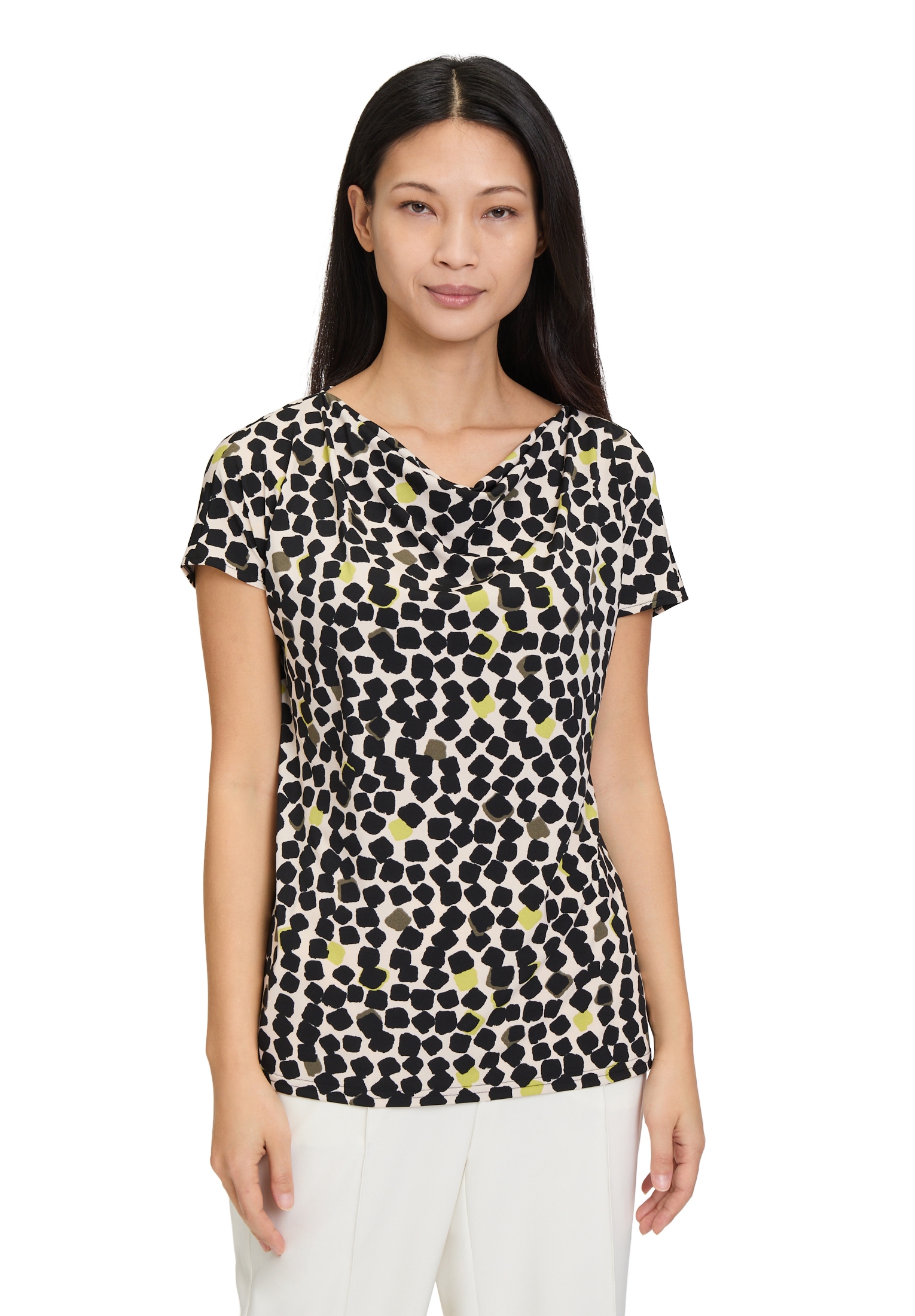 Betty Barclay Kurzarmshirt »Printshirt mit Wasserfallausschnitt«