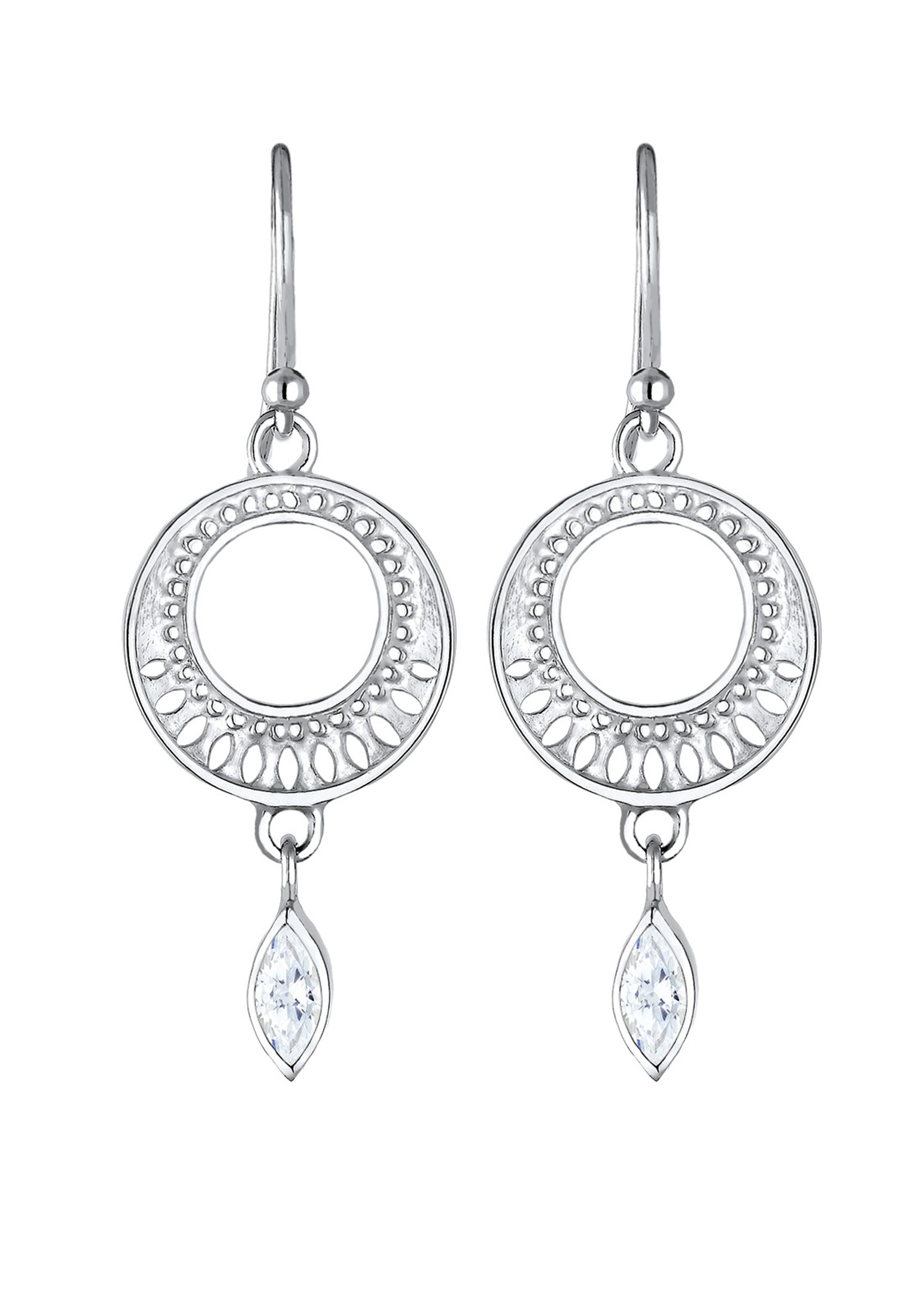 Elli Premium Paar Ohrhänger »Ohrringe Ohrhänger Ornament Zirkonia 925 Sterling Silber«