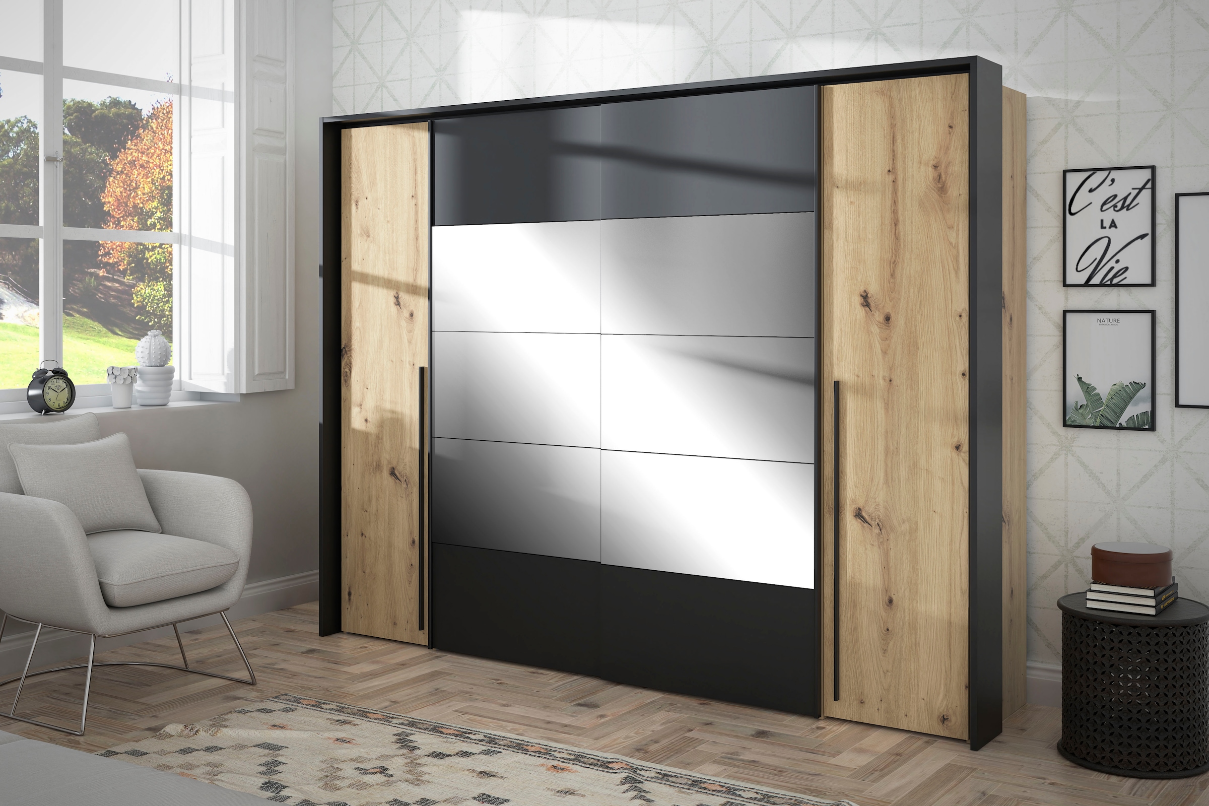 FORTE Kleiderschrank »Rayong«, (B/H/T ca. 270,3x210x61,2 cm)