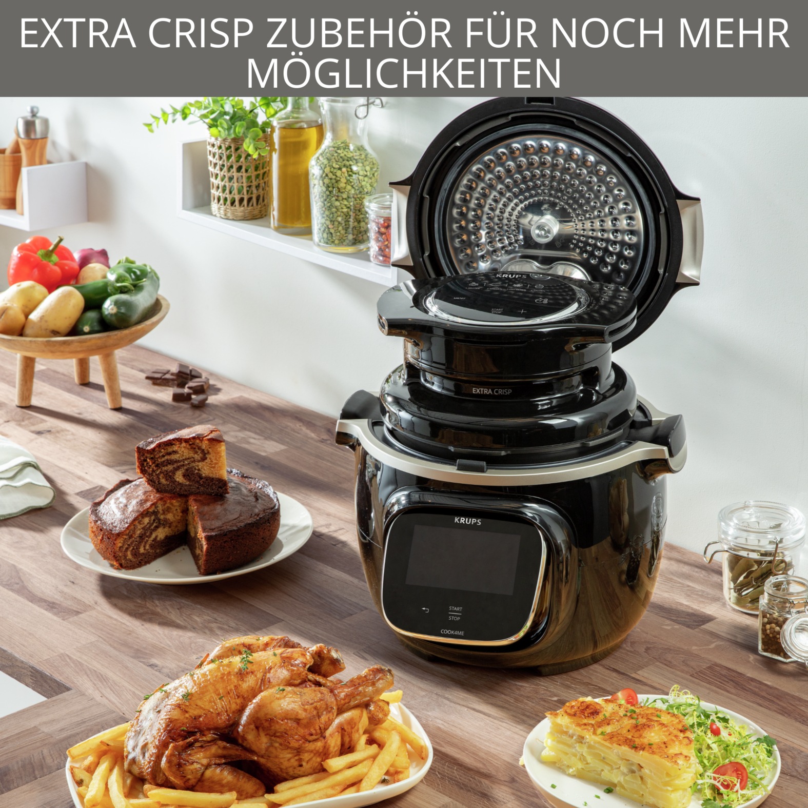 Krups Küchenmaschinen Zubehör-Set »Cook4Me Extra Crisp-Deckel AJ1508«