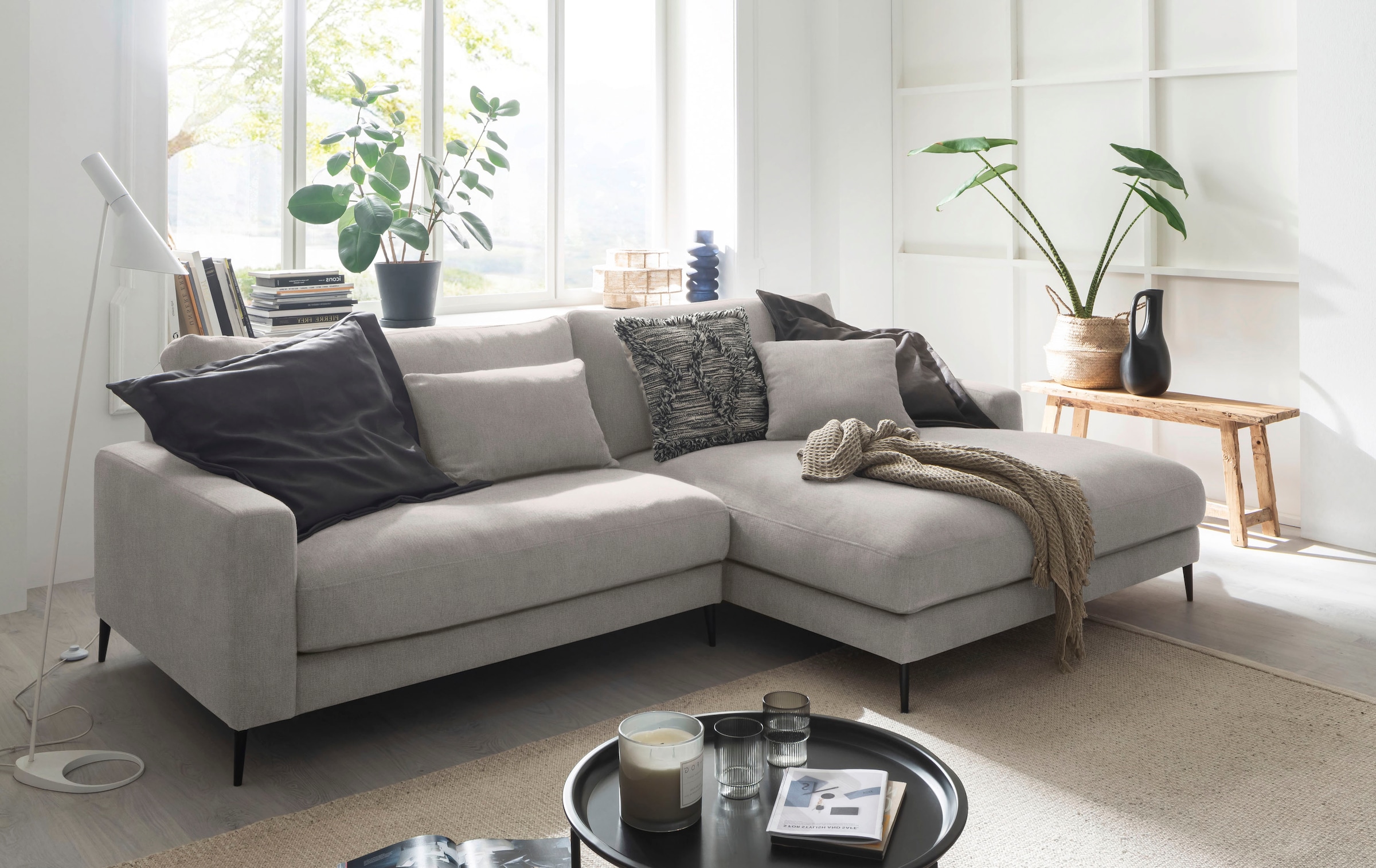 INOSIGN Ecksofa »Downtown Gemütliches Loungemöbel zum Relaxen L-Form«, weicher Sitzkomfort, B/T/H: 272/170/84 cm
