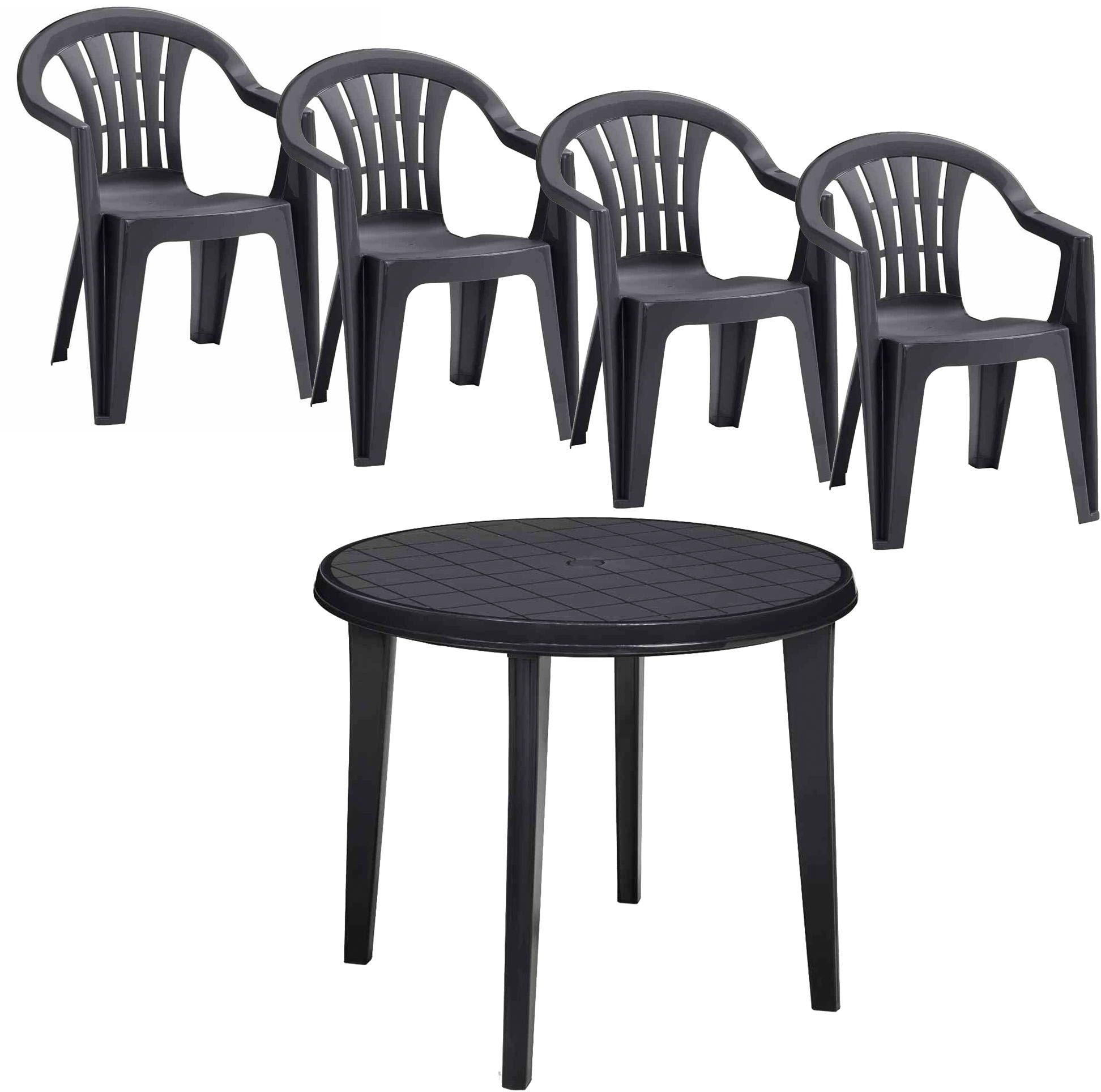 Jardin Garten-Essgruppe »Cuba / Lisa«, (Set, 5 tlg.), bestehend aus 4 Sesseln und 1 Tisch