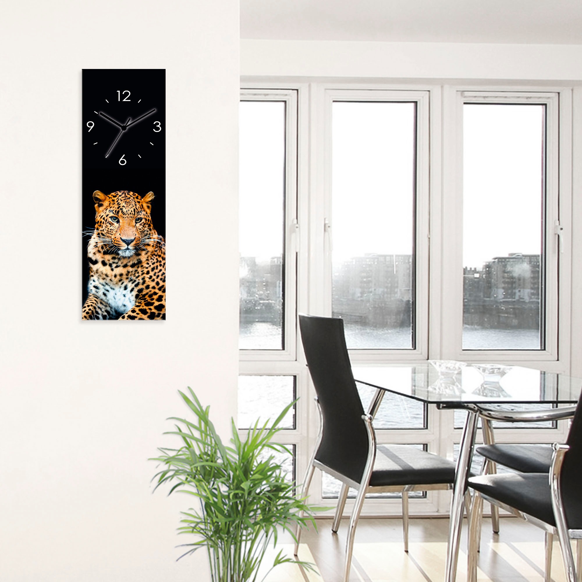 Artland Wanduhr »Wütender wilder Leopard«, wahlweise mit Quarz- oder Funkuhrwerk, lautlos ohne Tickgeräusche