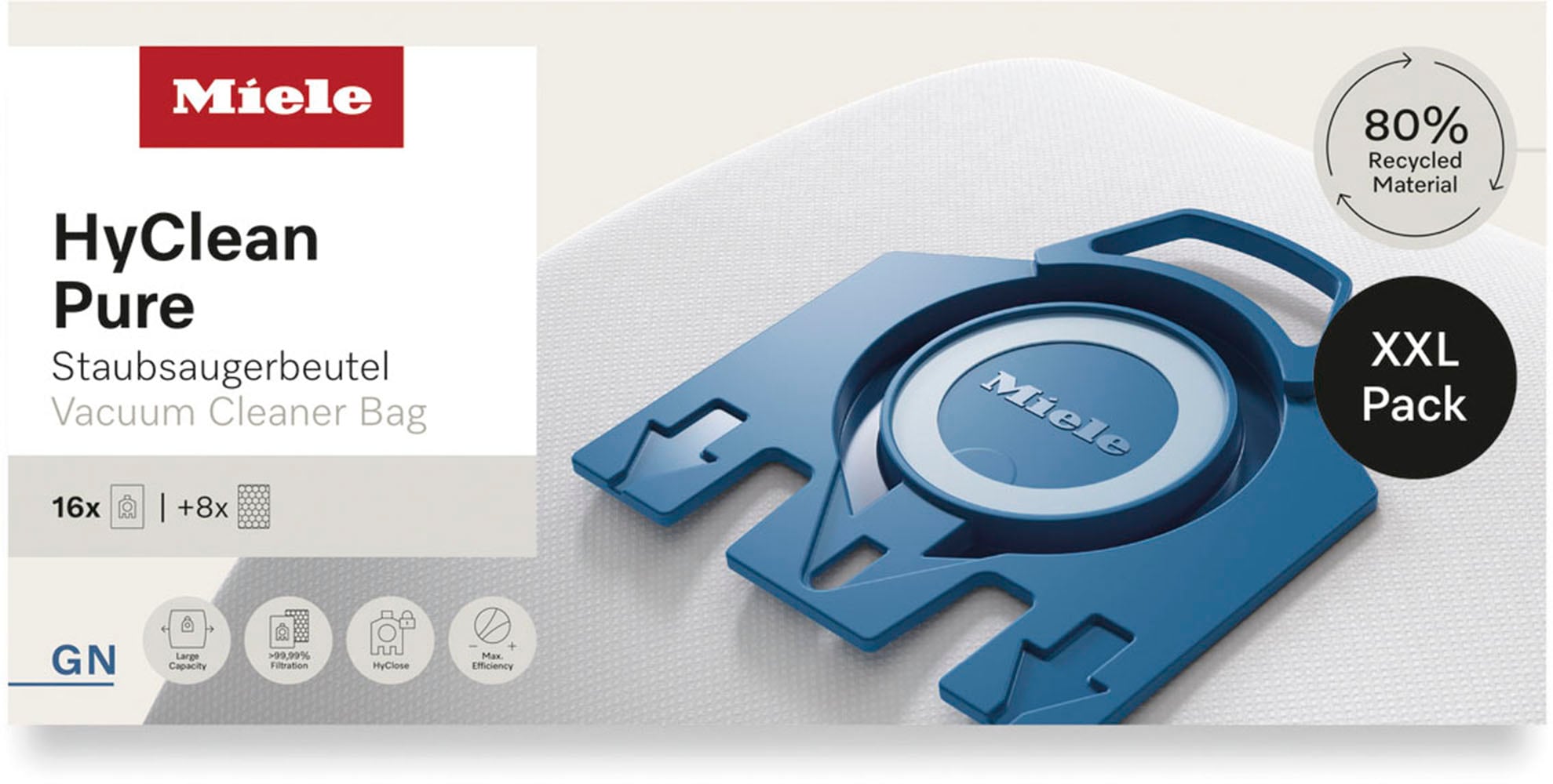 Miele Staubsaugerbeutel »Miele Original Zubehör -XXL-Pack Staubsaugerbeutel GN HyClean Pure 2.0«