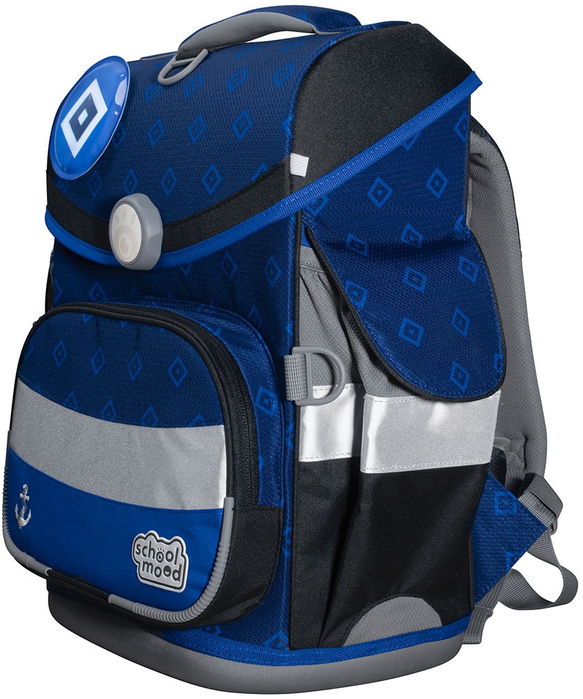 SCHOOL-MOOD® Schulranzen »Timeless Air+ HSV« retroreflektierende Flächen inkluive Patchy-Set; aus recyceltem Material CB11739