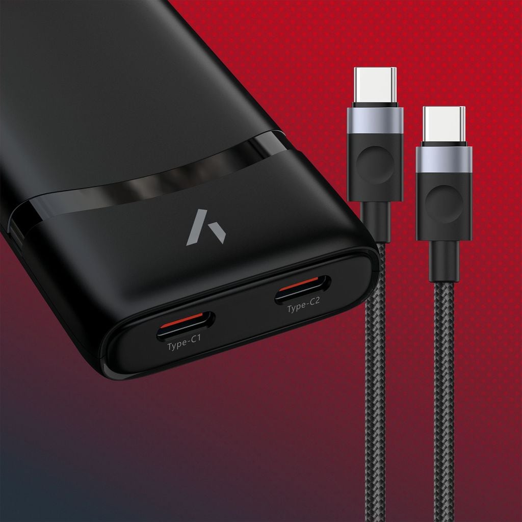 Stealth USB-Ladegerät »Flaches Reisenetzteil / AC-Adapter (65W 2x USB-C Ports)«