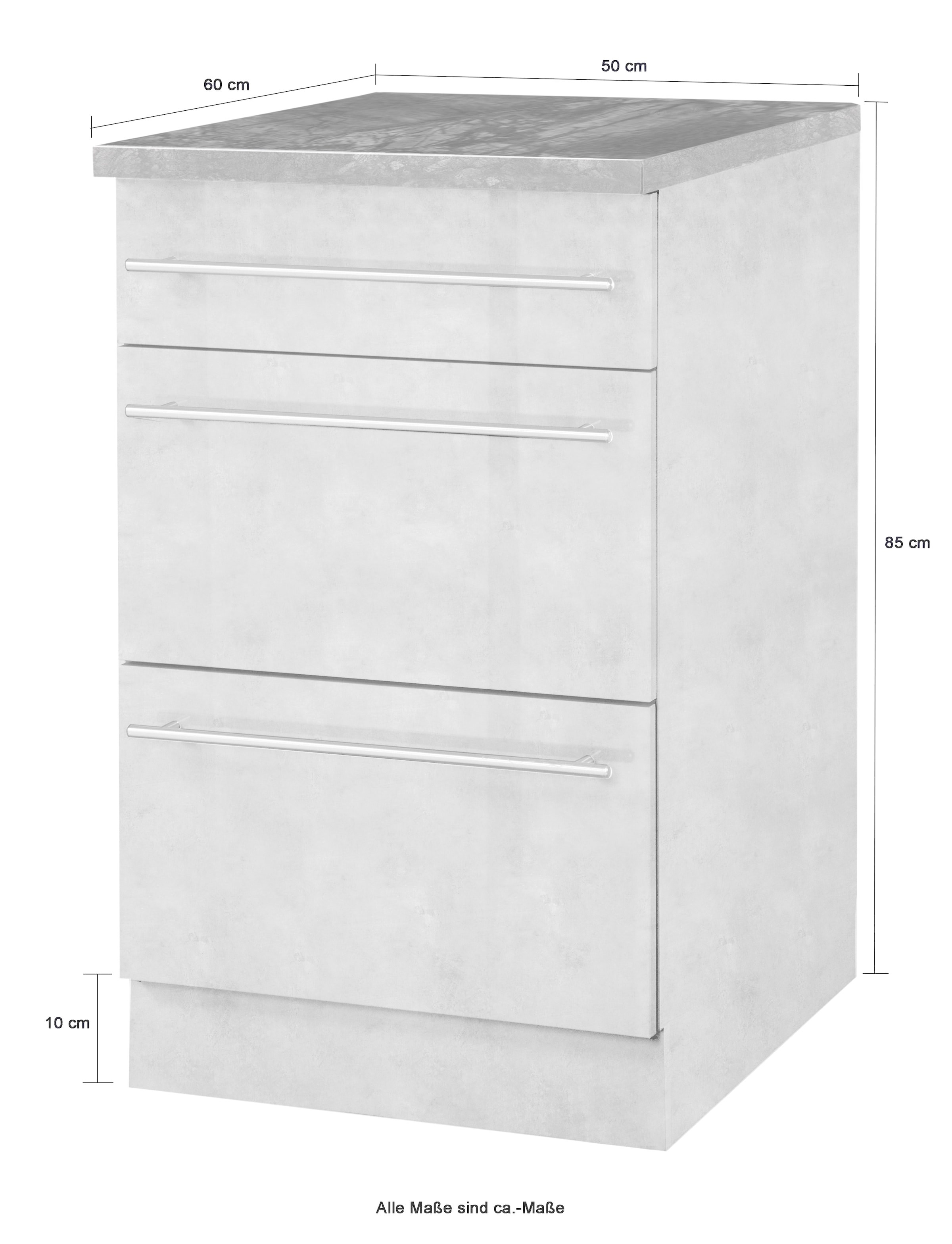 wiho Küchen Unterschrank »Chicago« 50 cm breit mit 2 Auszügen