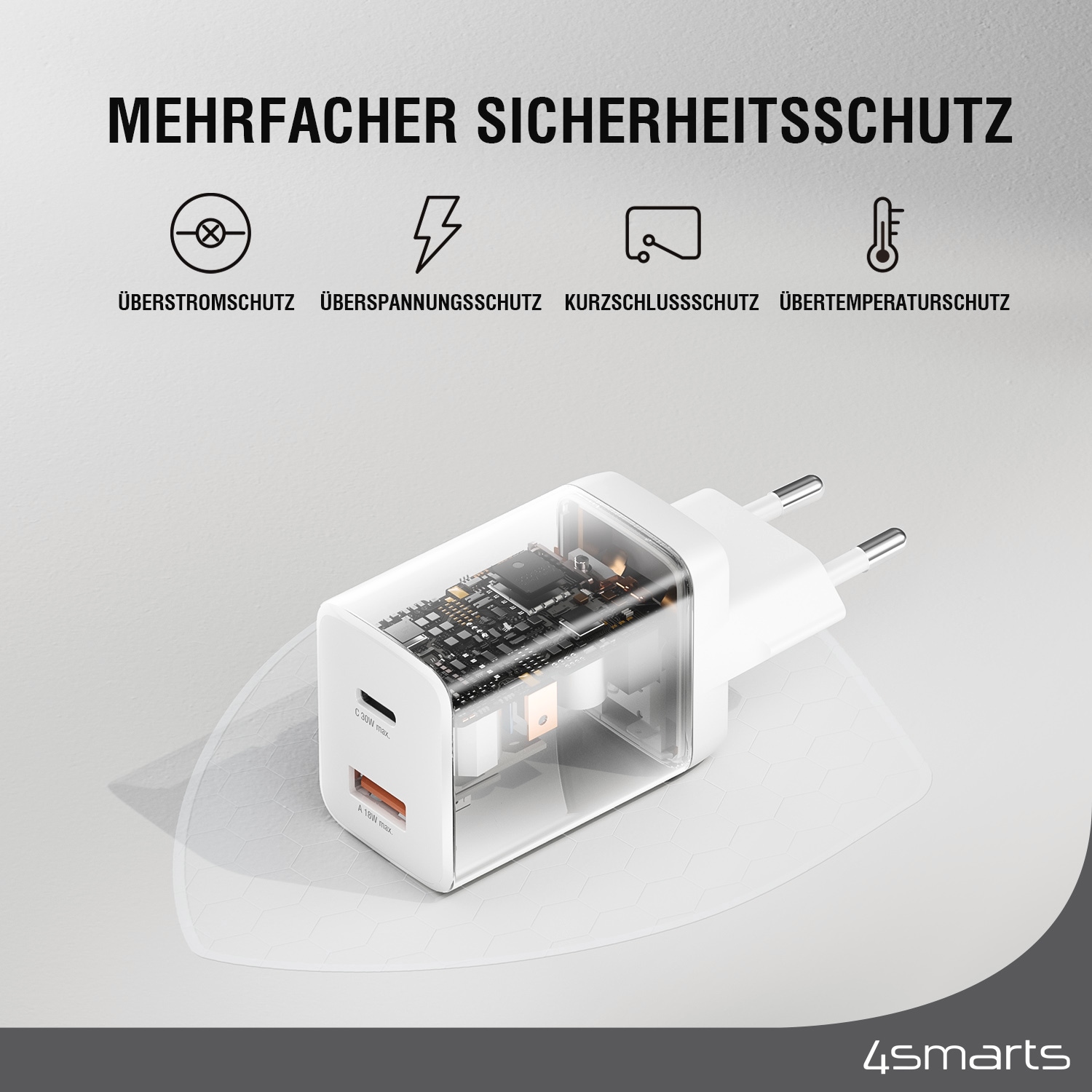 4smarts USB-Ladegerät »Ladegerät PDPlug Duos 30W 1xUSB-C, 1xUSB-A«