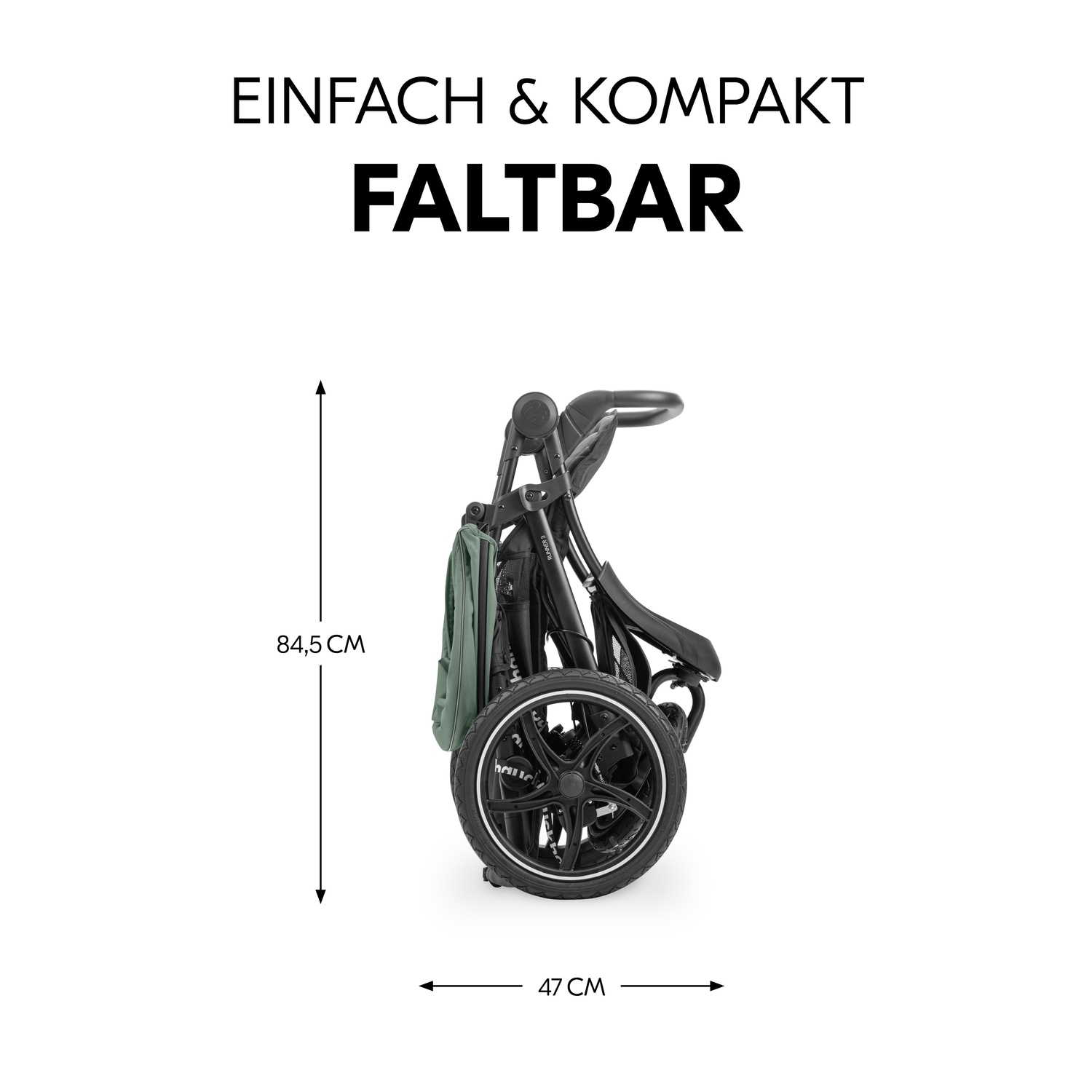 Hauck Dreirad-Kinderwagen »Runner 3, Jungle Green«, 22 kg, mit XXL-Lufträdern u. Handbremse; bis 22 kg belastbar