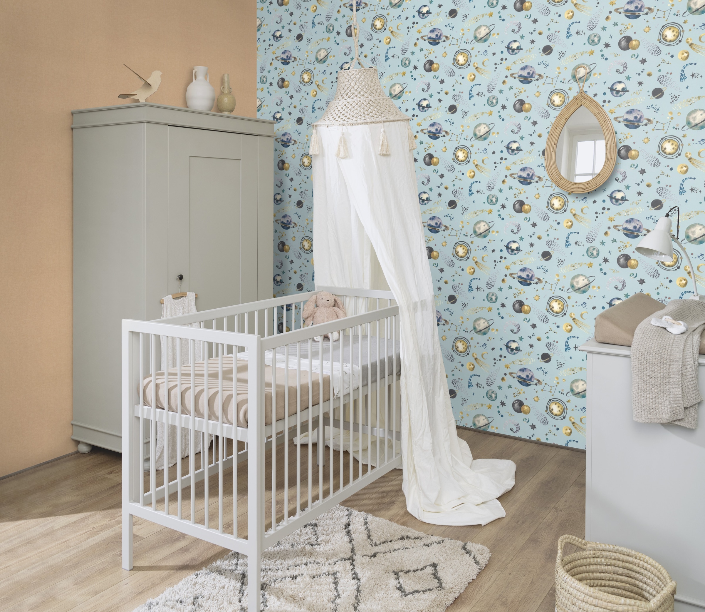 Rasch Kindertapete uni glatt