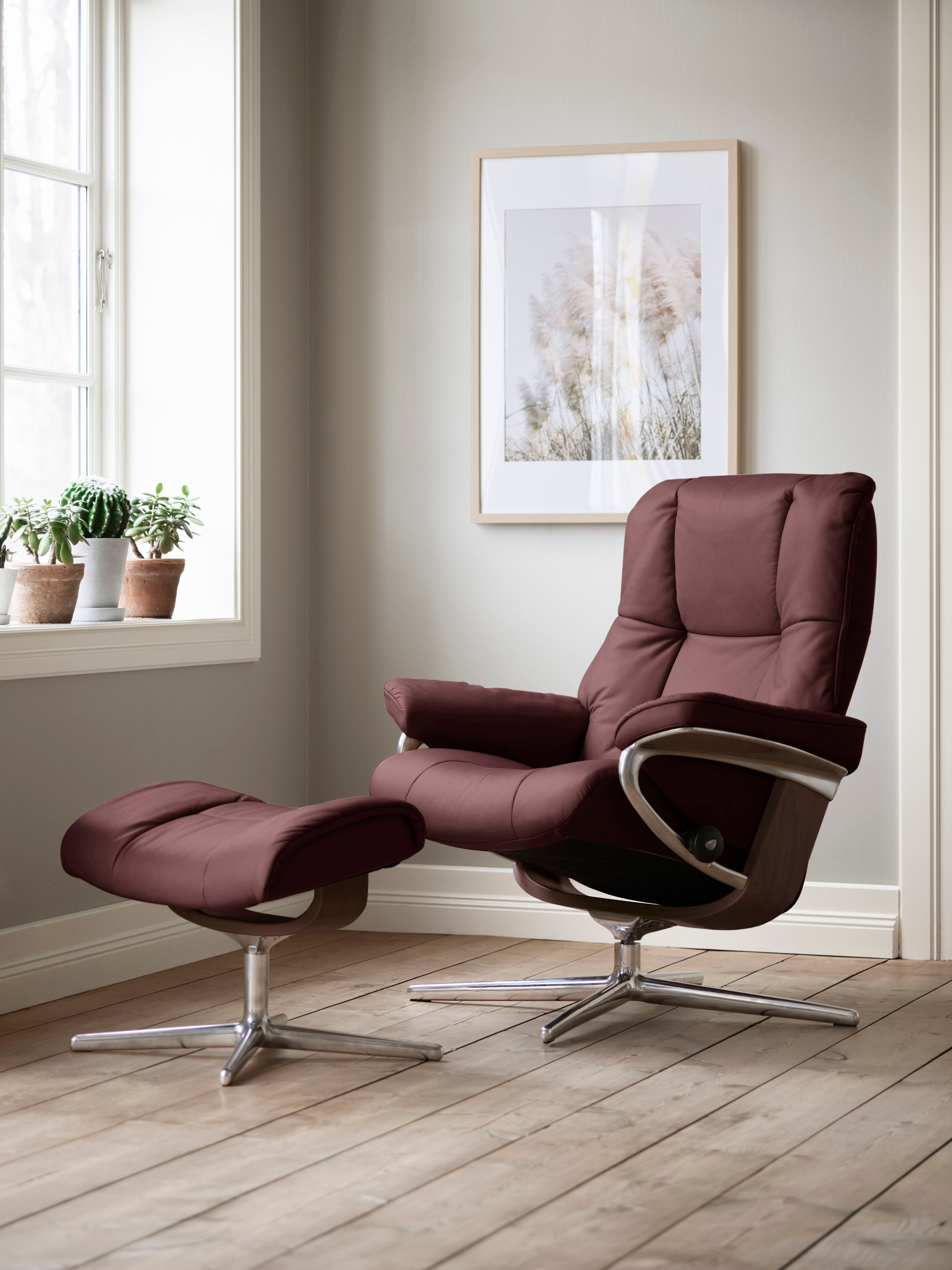 Stressless® Relaxsessel »Mayfair« mit Cross Base, Größe S, M & L, Holzakzent Braun