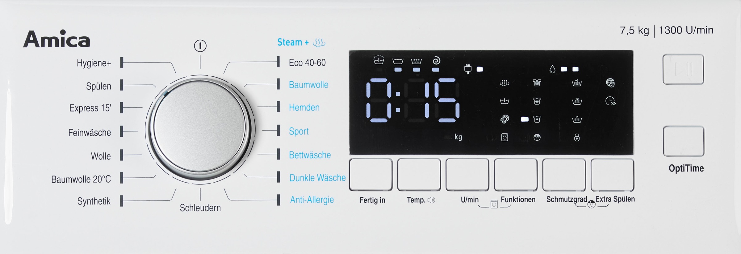 Amica Waschmaschine Toplader »WT 473 710«, 7,5 kg, 1300 U/min