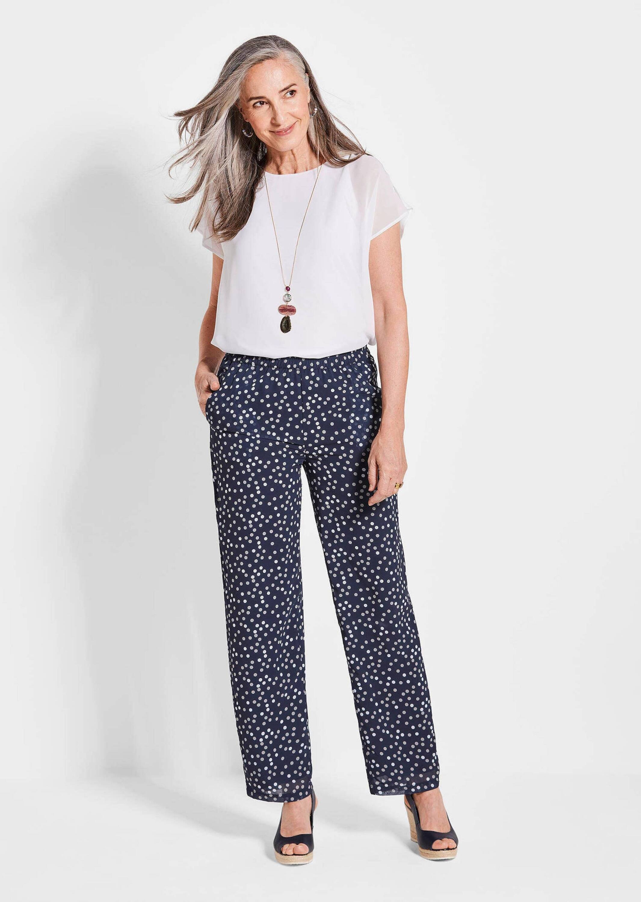 GOLDNER Schlupfhose »Kurzgröße Luftige Hose VERA mit Tupfenmuster«  Eingrifftaschen