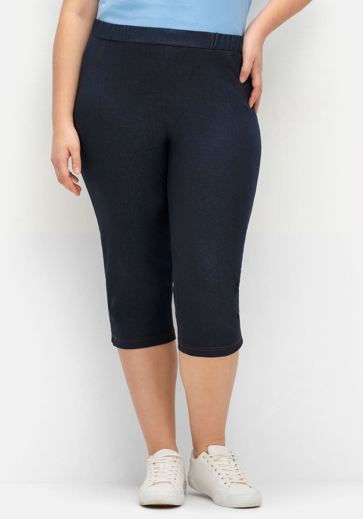 Sheego Caprihose »Extraschmale Caprihose extra schmal in Denim-Optik«