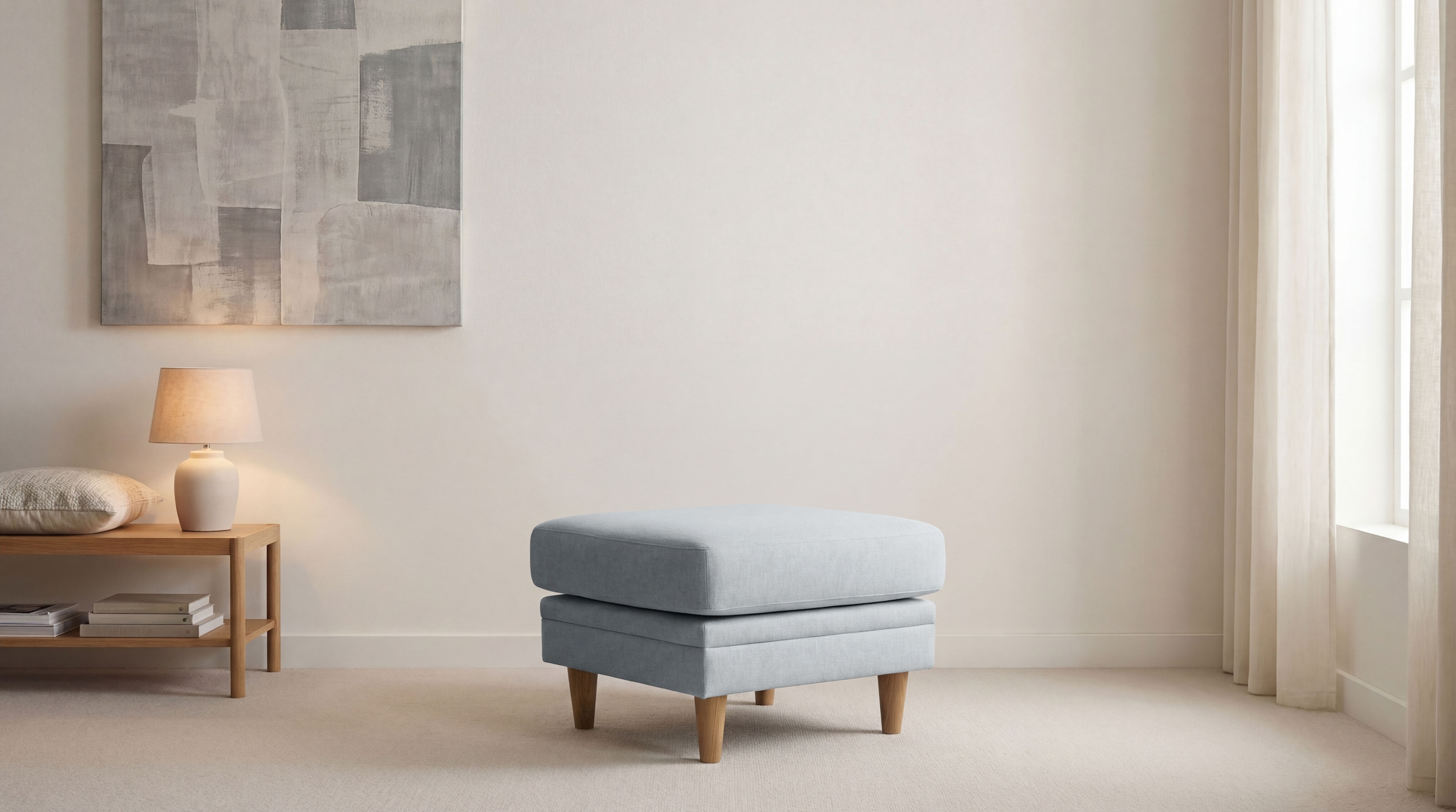 Home affaire Polsterhocker »Arellano, Breite 63 cm« 1 Stk. tlg. klassisches Design, mit Massivholzfüßen, Webstoff fein, Chenille