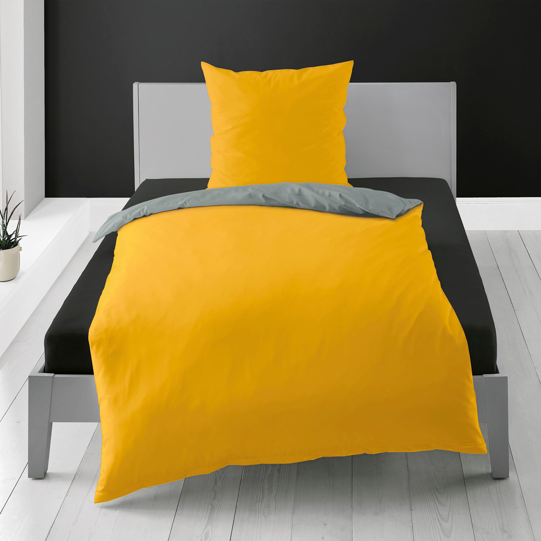 BIERBAUM Wendebettwäsche »elegant uni« 2 Stk. in schönen Uni-Tönen