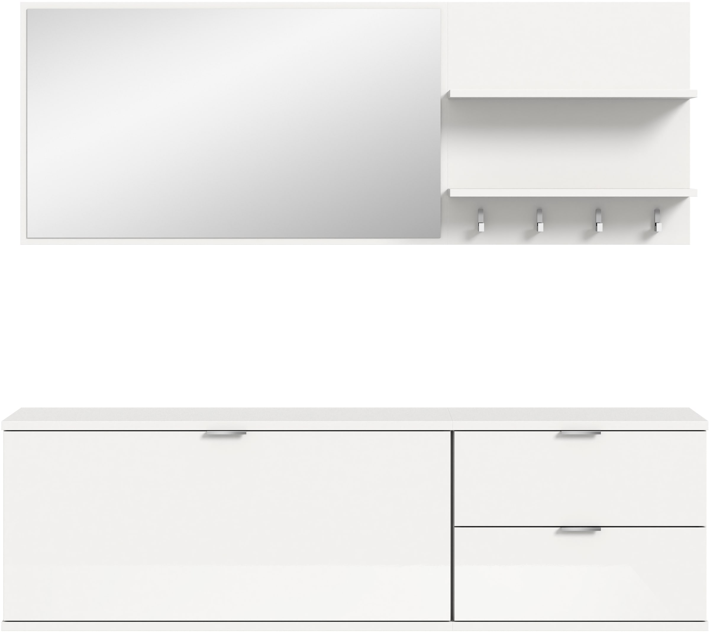 INOSIGN Garderoben-Set, (4 St.), Trondheim, Garderobenset 4-tlg., Breite 144 cm, Flur, Diele, Garderobe