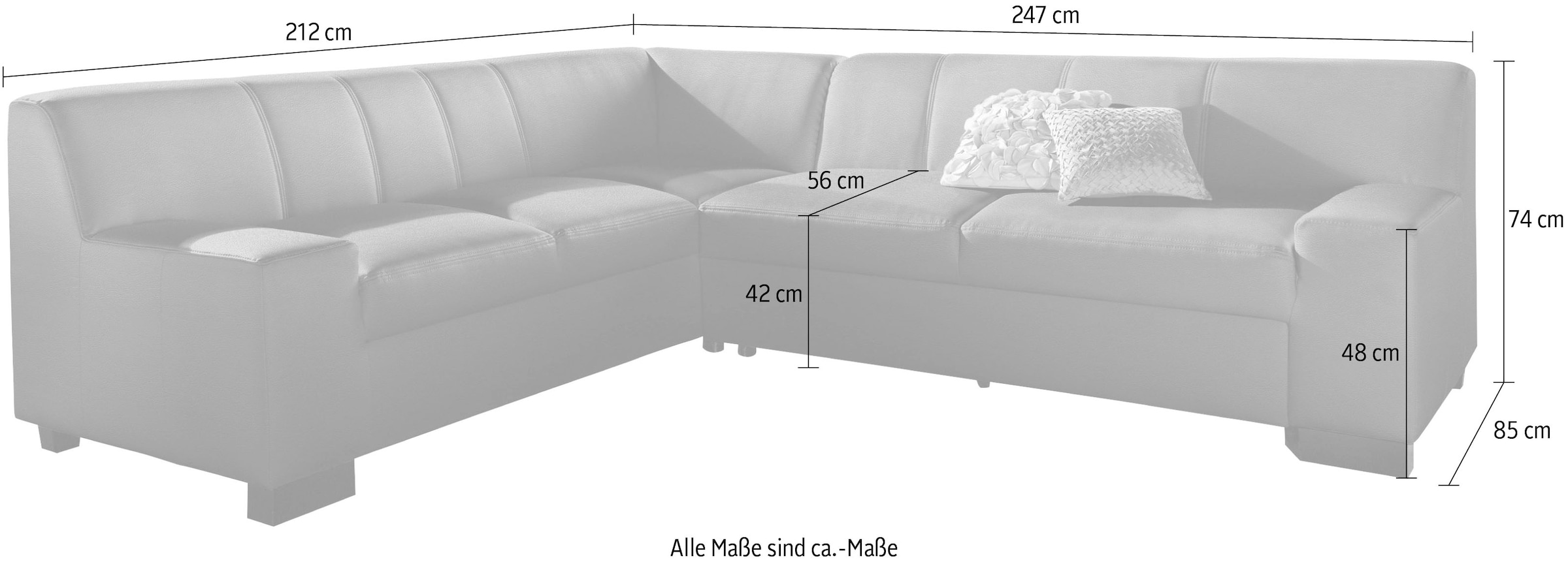 DOMO collection Ecksofa »Norma L-Form«, wahlweise mit Bettfunktion