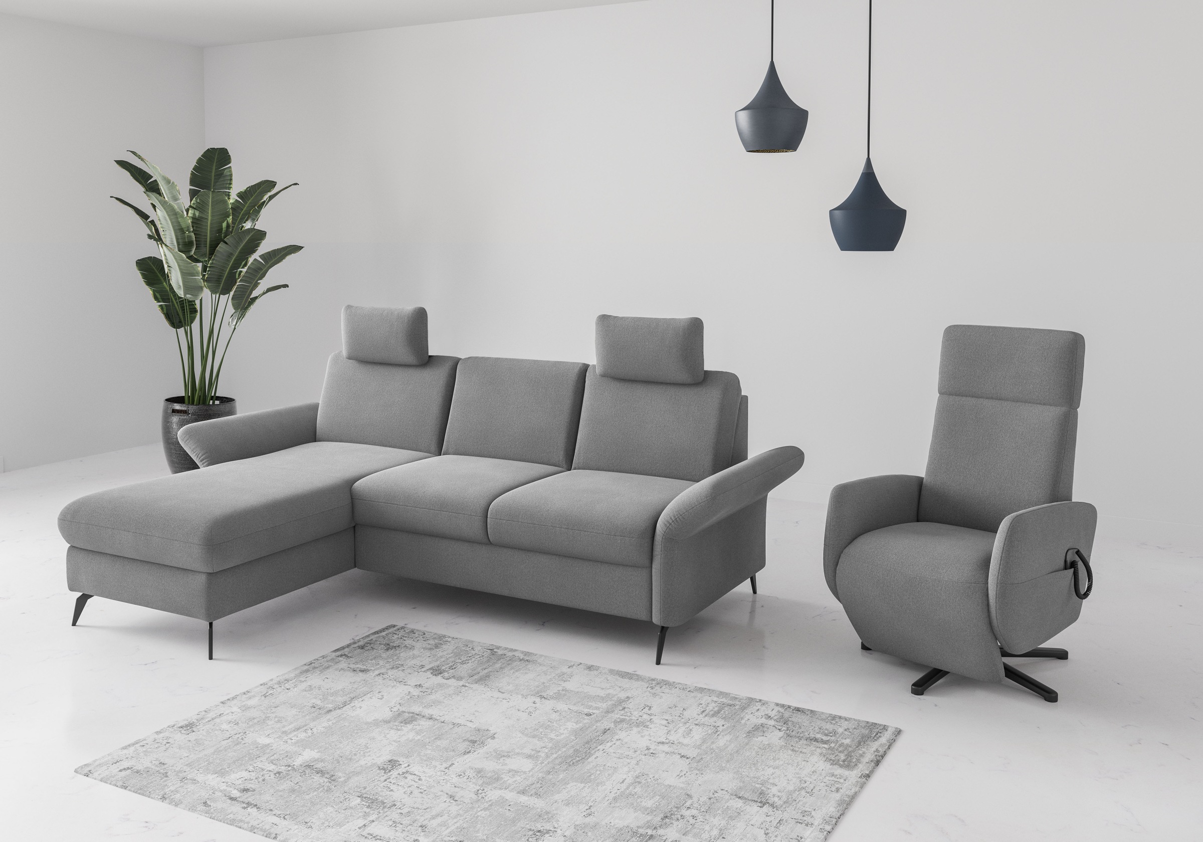 Home affaire Ecksofa »Rochelle«, wahlweise mit Bettfunktion, Bettkasten und Armteilverstellung