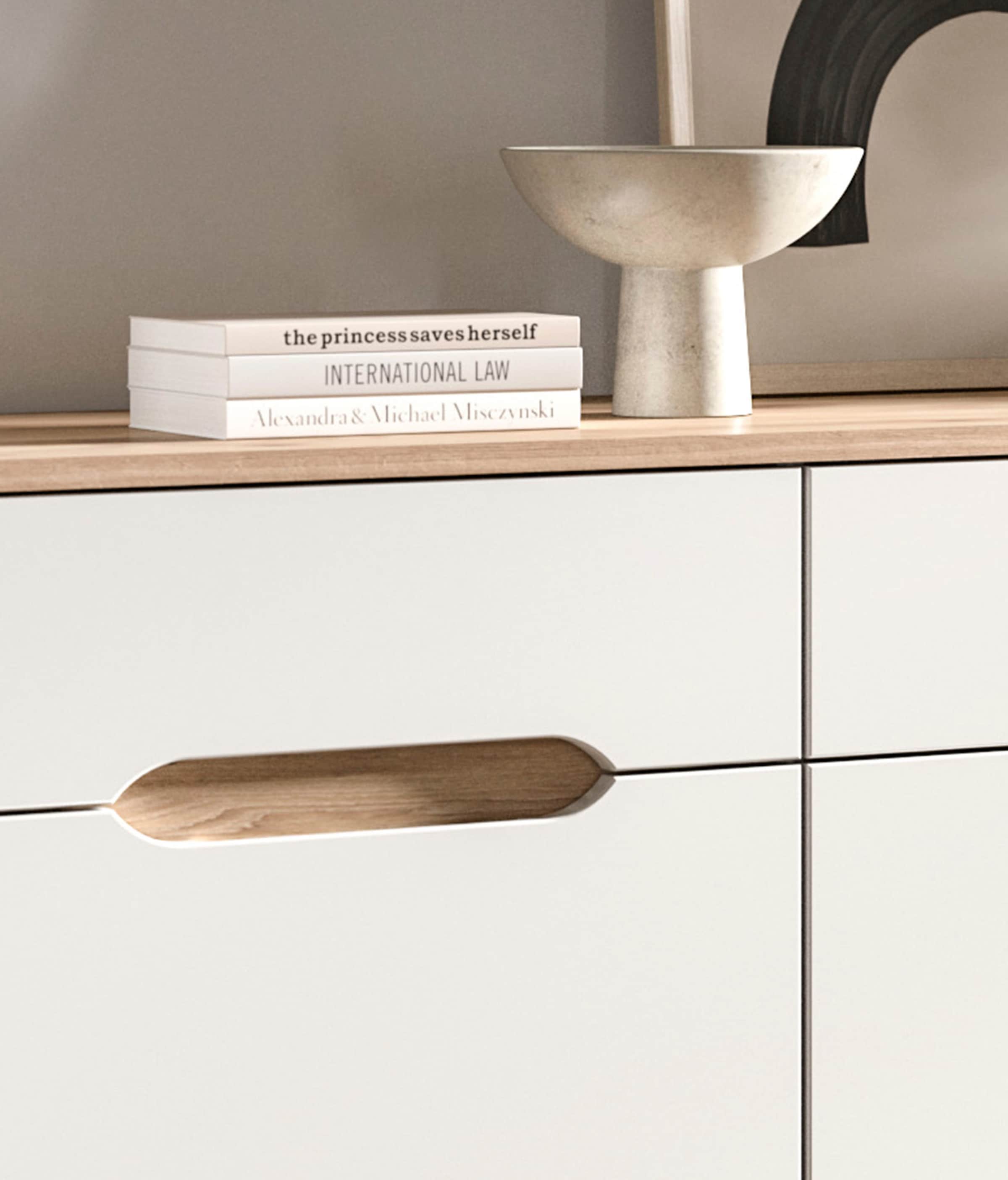 Home affaire Sideboard »Alesund, Breite 185 cm, 4 Türen, 1 Schubkasten, konischer Fuß«, Scandi-Look, Anrichte, Schrank, Kommode, Wohnmöbel, Wohnzimmer