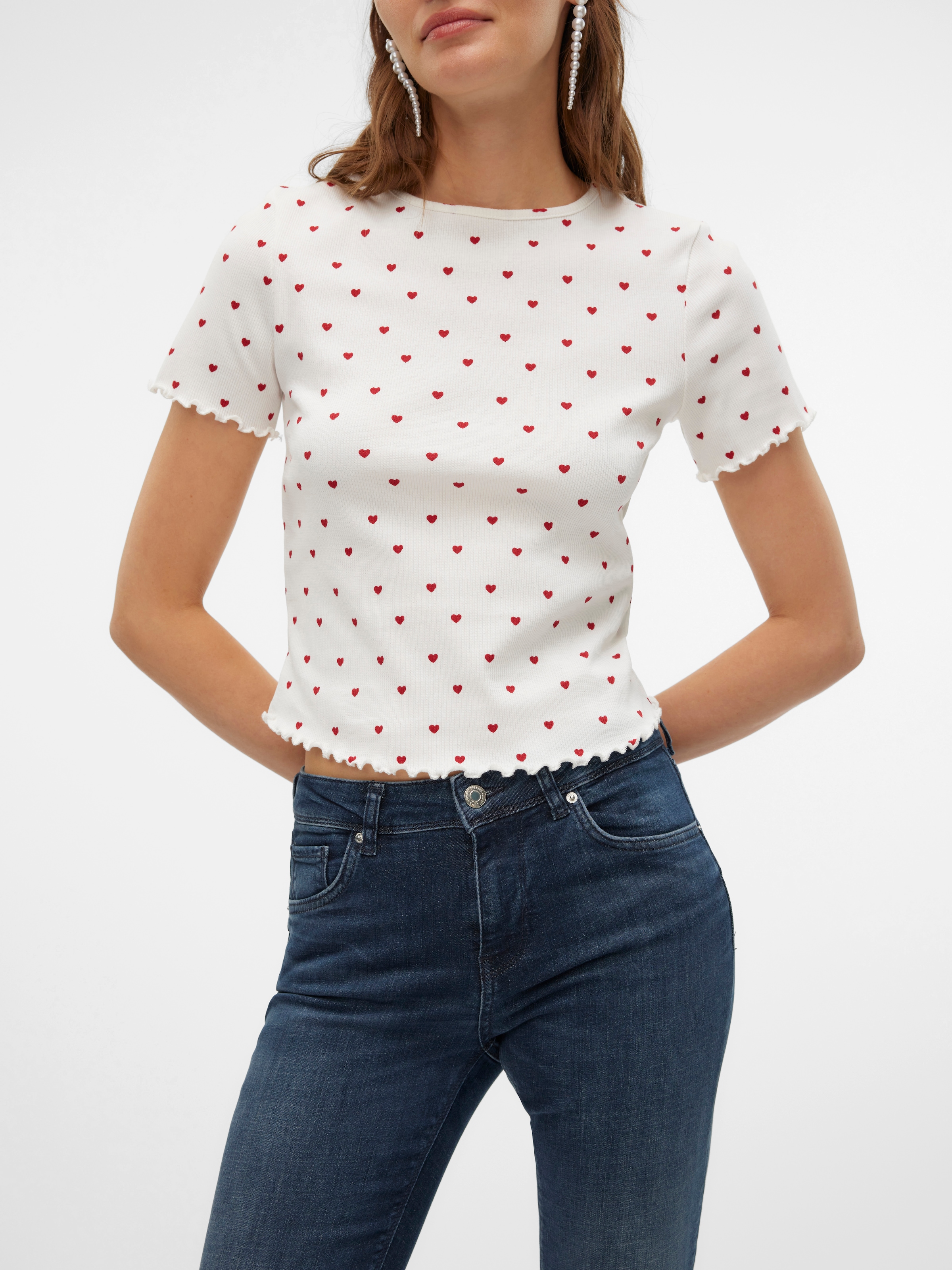 Vero Moda Kurzarmshirt »VMHARRY SS O-NECK TOP JRS NOOS«