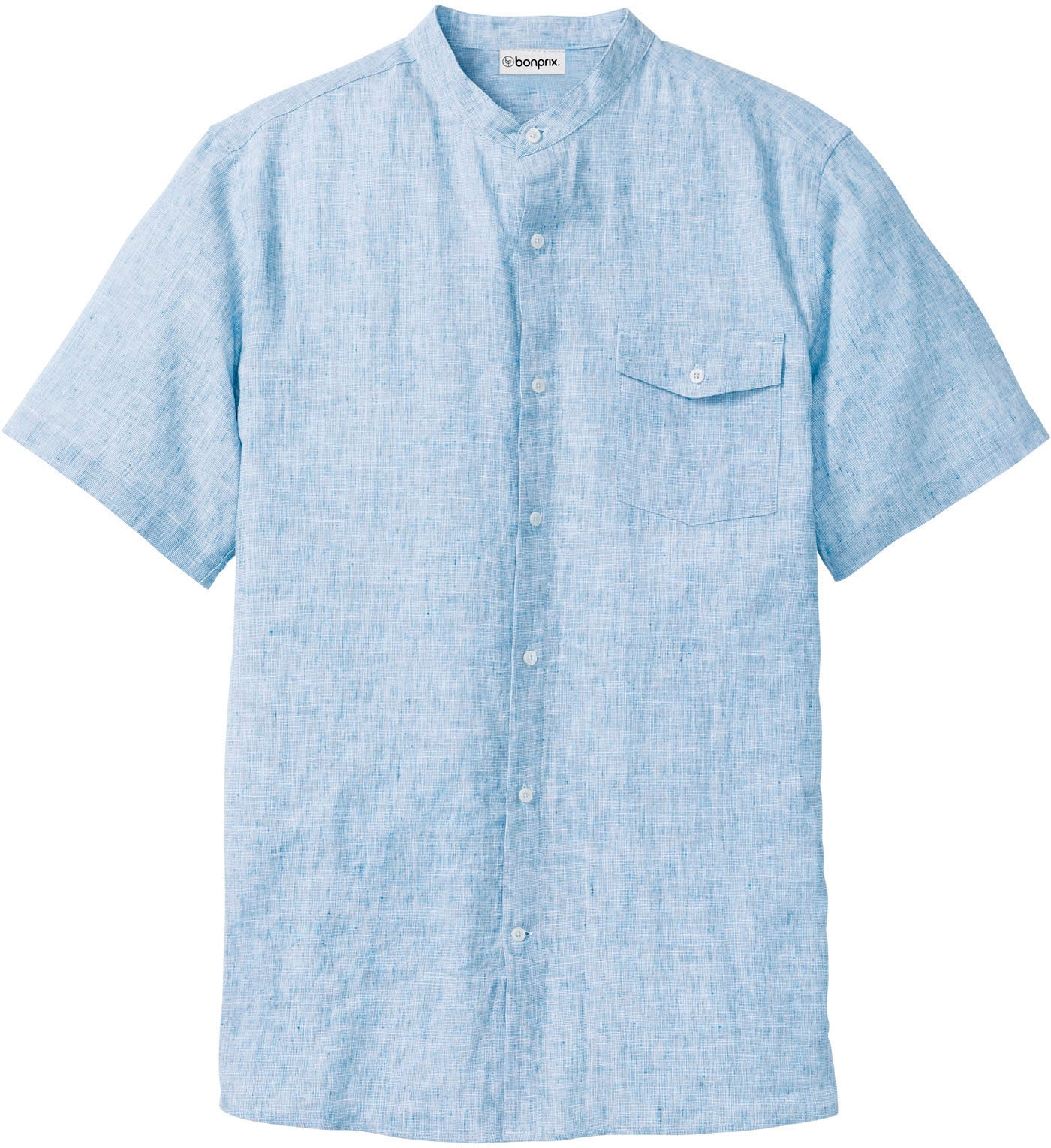 bonprix Kurzarmhemd Regular fit, aus Leinen-Baumwolle-Mix, mit Stehkragen