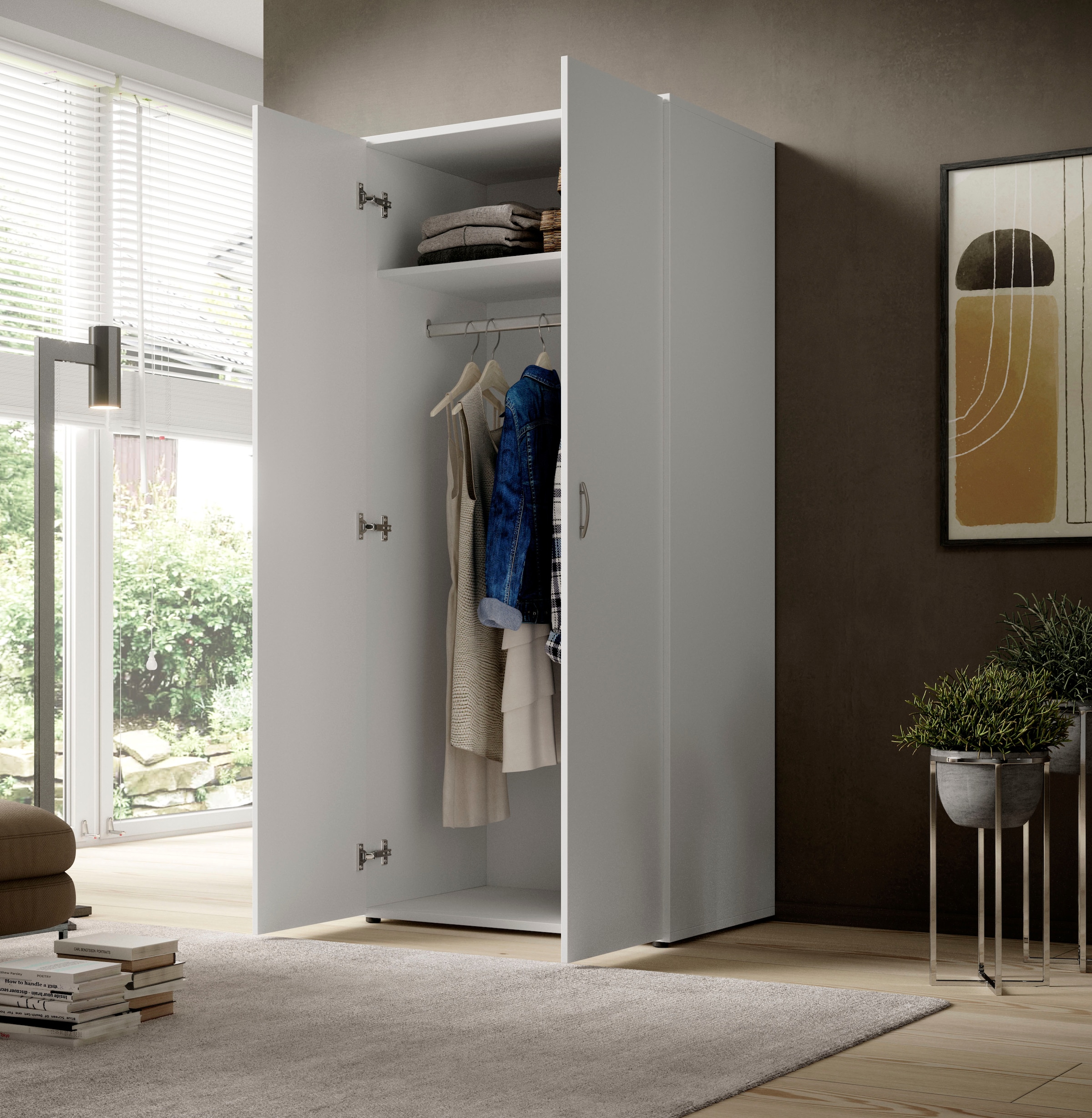 Schlafkontor Drehtürenschrank »Base Kleiderschrank Joe Garderobe Hochschrank Wäscheschrank«, Bega Schrank Schlafzimmer Bestseller in 3 Breiten und 2 Farben