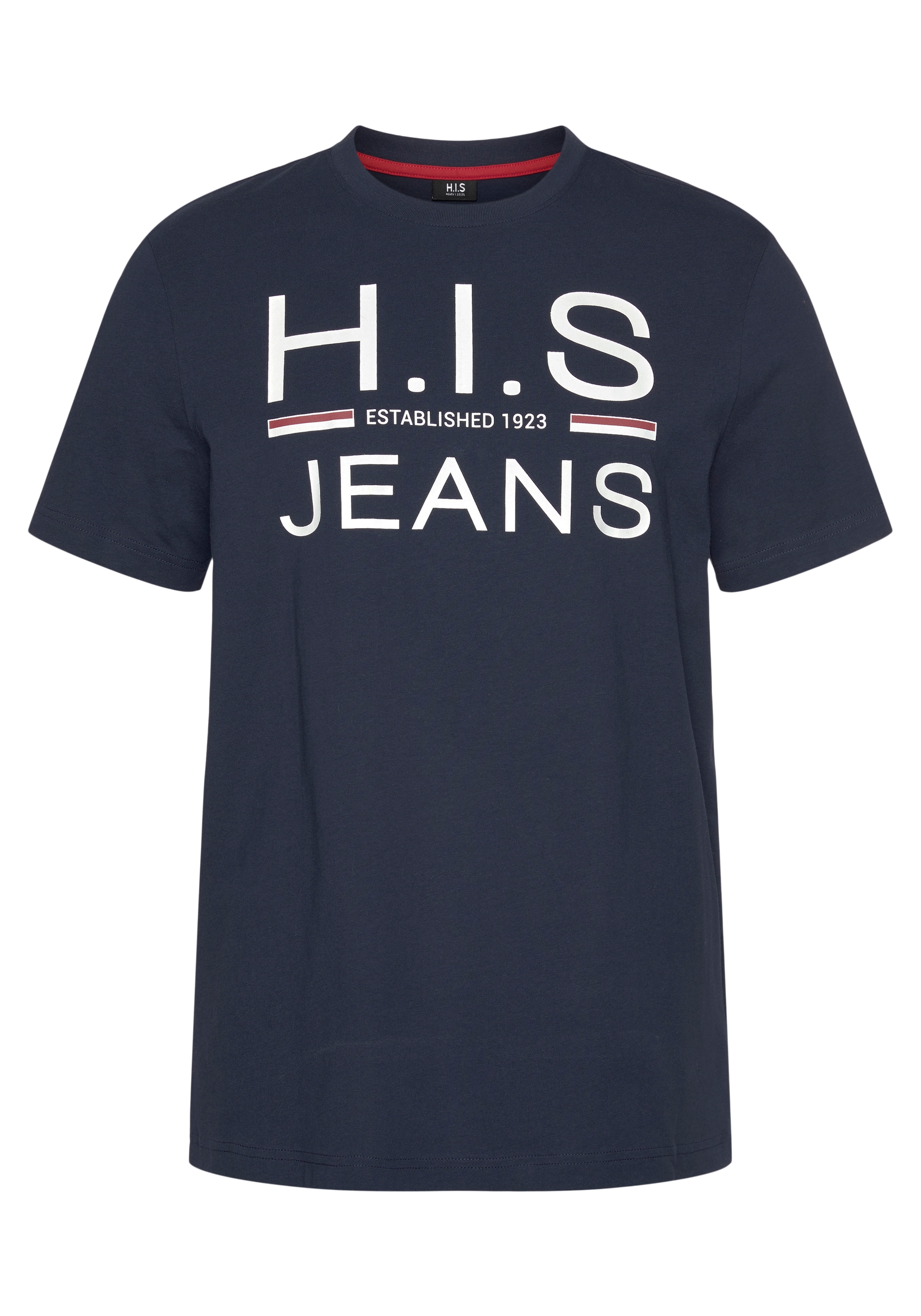 H.I.S Rundhalsshirt, (Packung, 2er-Pack), schmal geschnitten, bedrucktes Design, Rundhals, aus Baumwolle