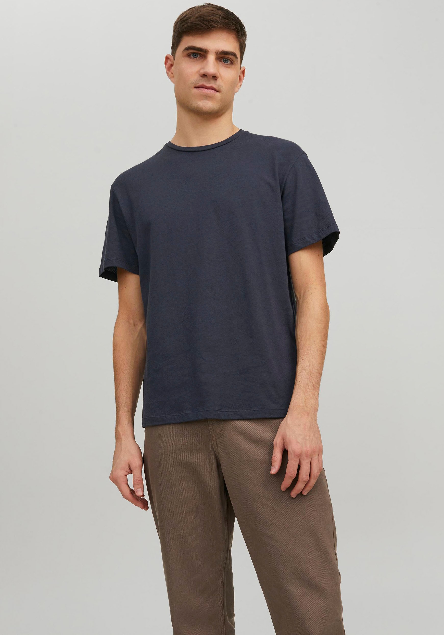 Rundhalsshirt »JPRCC SOFT LINEN TEE SS CREW SOLID LN«