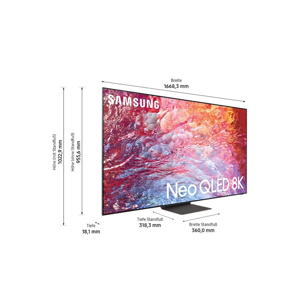 Samsung QLED-Fernseher »75" Neo QLED 8K QN700B (2022)«, 189 cm/75 Zoll, 8K, Smart-TV, Quantum Matrix Technologie Pro mit Neural Quantum Lite 8K,HDR 2000