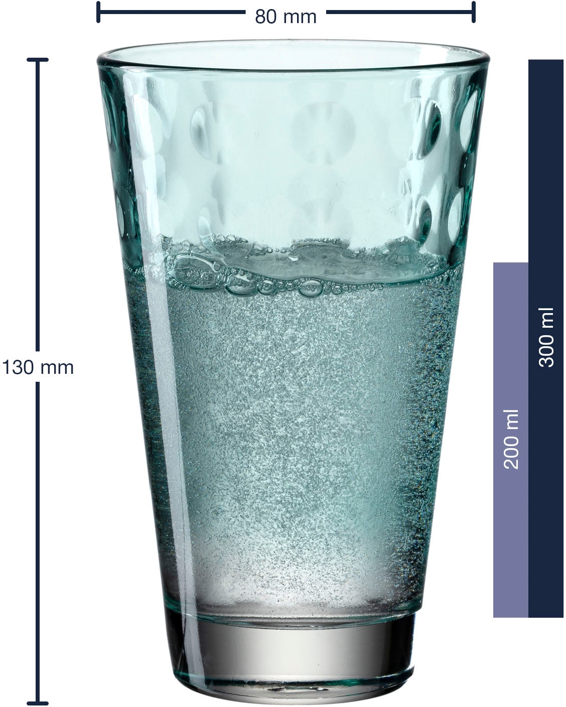 LEONARDO Longdrinkglas »OPTIC«, (Set, 6 tlg.), 300 ml, 6-teilig