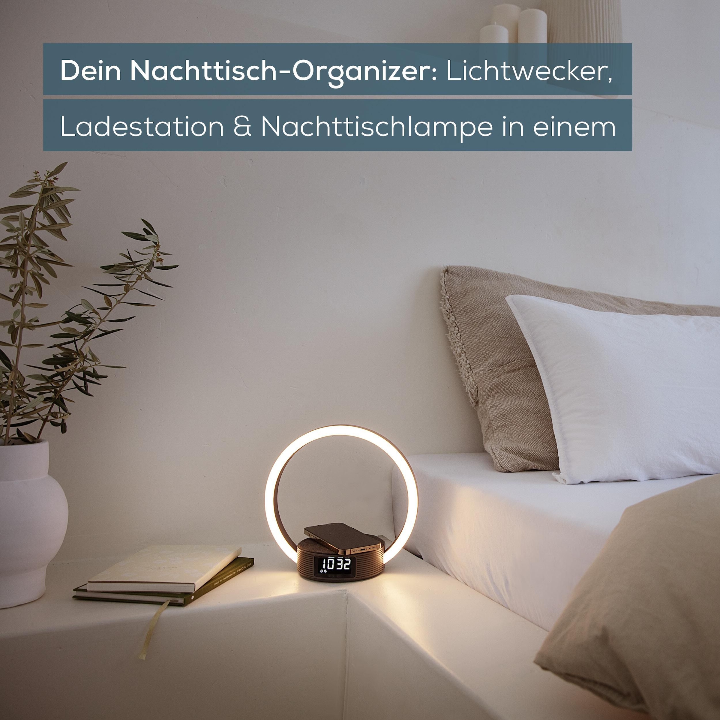 BEURER Tageslichtwecker »WL 65 Wake up+Charge mit Schnellladestation, Wecker und Leselampe« Natürliches Einschlafen und sanftes Aufwachen