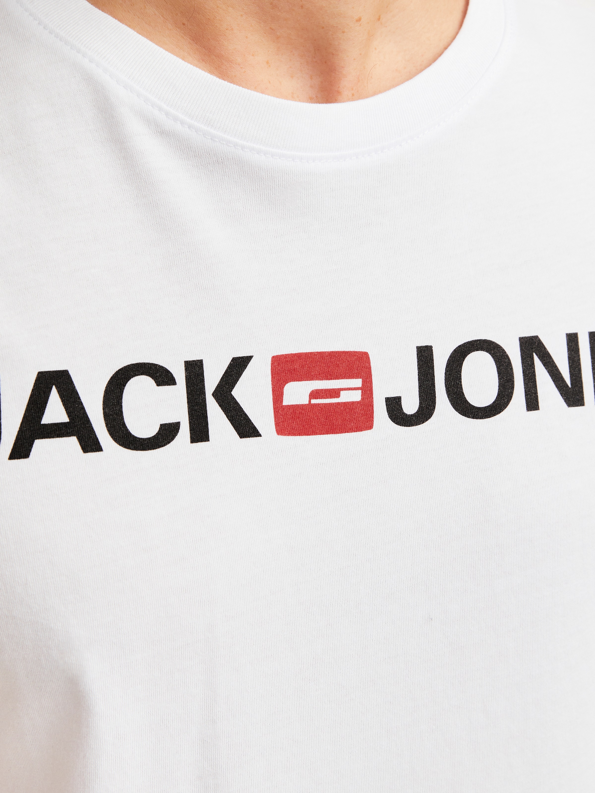 Jack & Jones Rundhalsshirt »JJECORP im 3er Pack mit Print und Rundhalsausschnitt«, 3 Stk. unifarben, modisch, regular fit, Baumwolle, Rundhals
