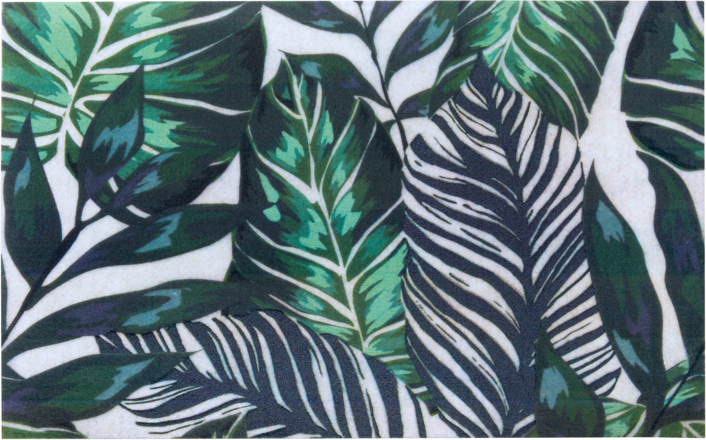 my home Fußmatte »Dschungel«, rechteckig, Floral, Blätter, robust, Eingang,  Türvorleger, rutschfest
