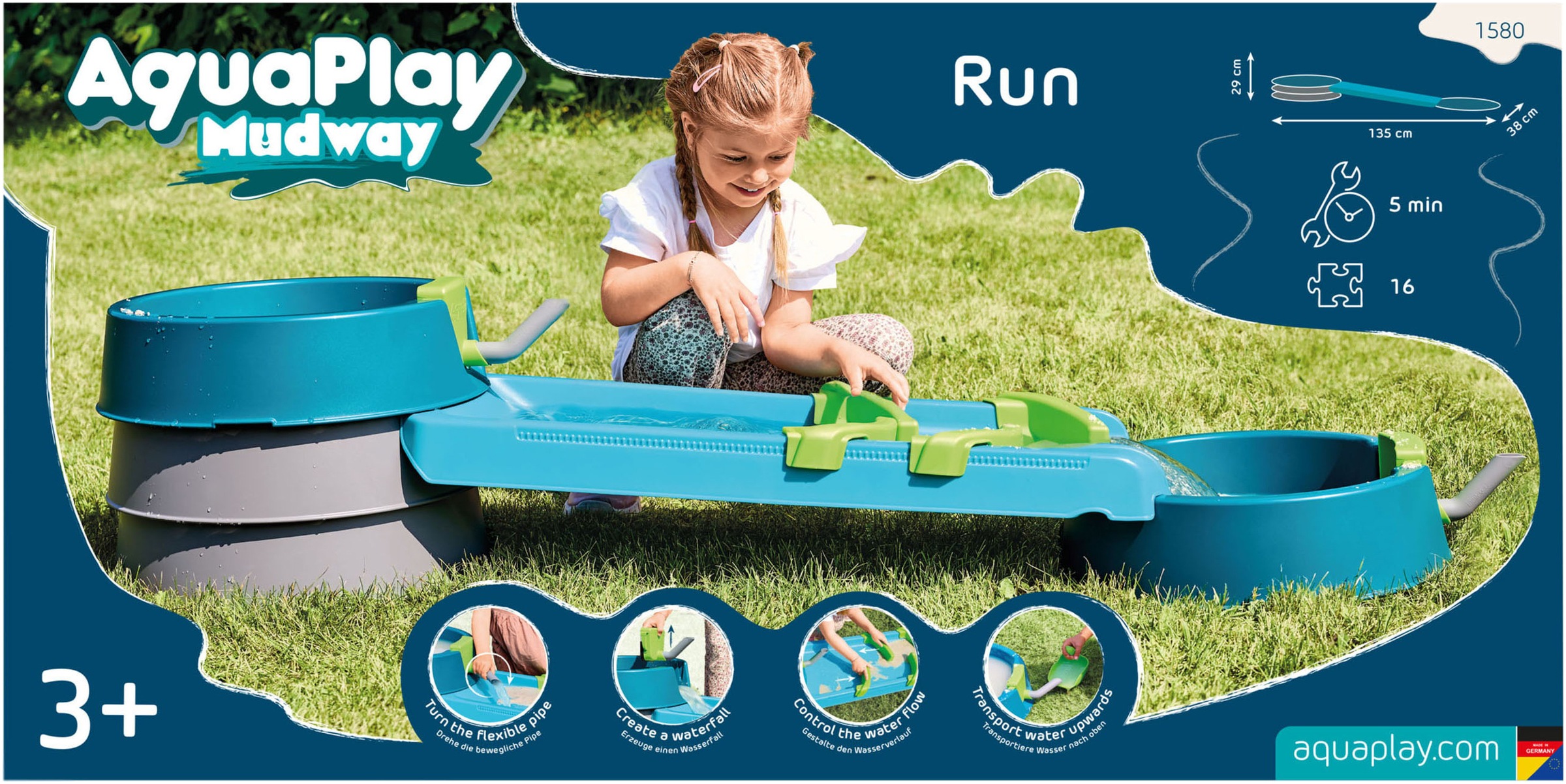 Aquaplay Wasserbahn »Matschbahn Mudway RUN« Made in Germany