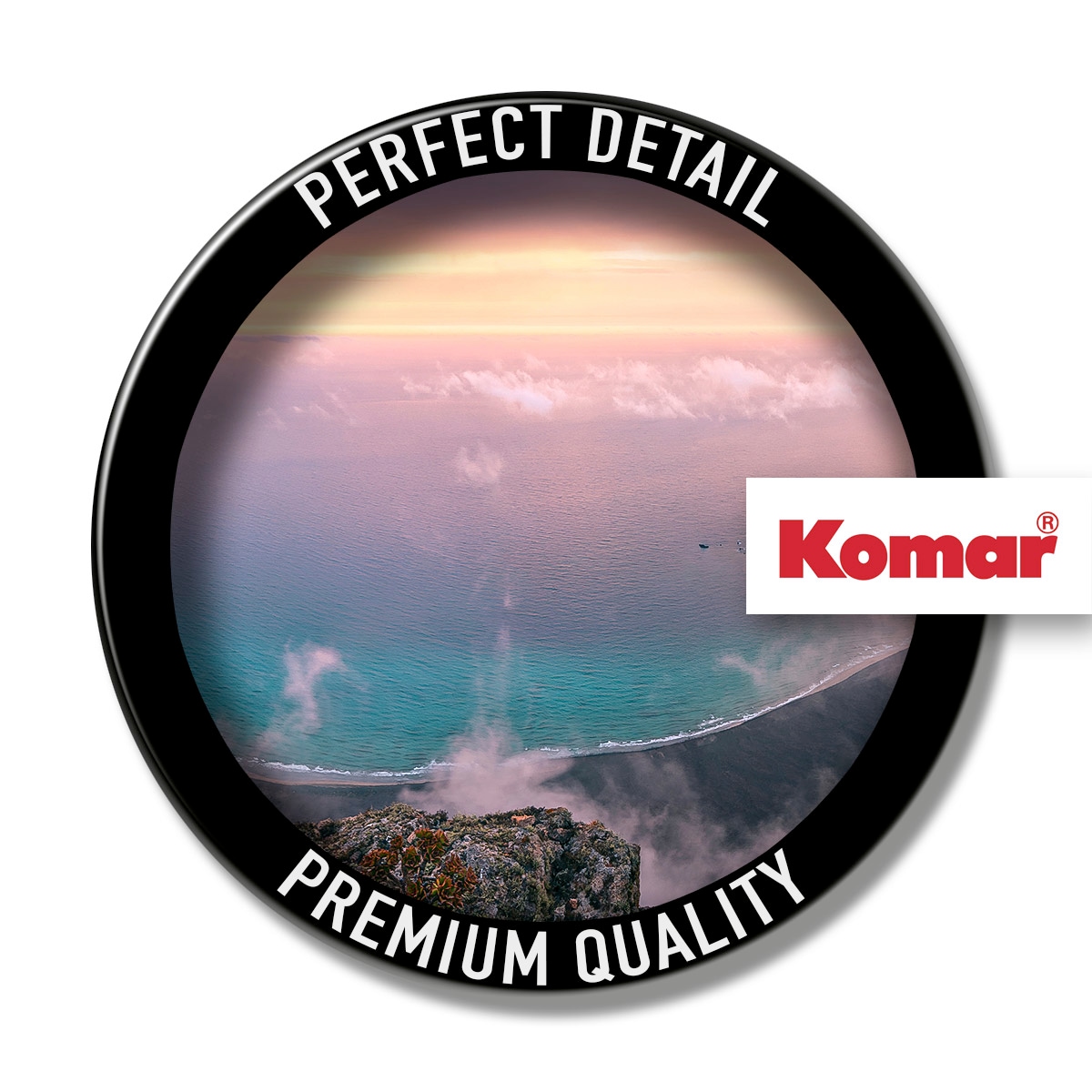 Komar Leinwandbild »Coastal Paradise - Größe 90 x 60 cm«, Baum-Blätter-Natur-Berge-Blumen-Foto-Jahreszeiten-Landschaft-Meer-Strand-Palmen, (Packung, 1 St.), Keilrahmenbild mi Echtholzrahmen