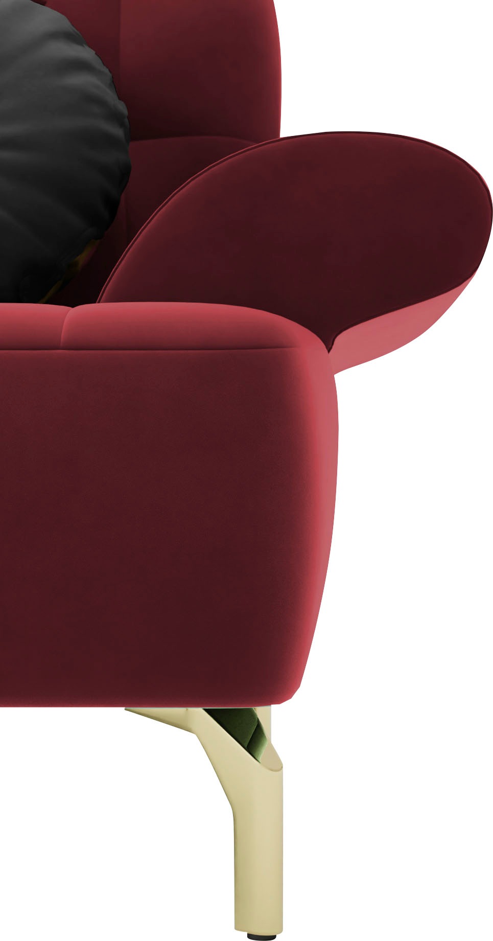sit&more Ecksofa »Orient 1 L-Form«, inkl. 4 Zierkissen mit Strass-Stein, goldfarbene Metallfüße