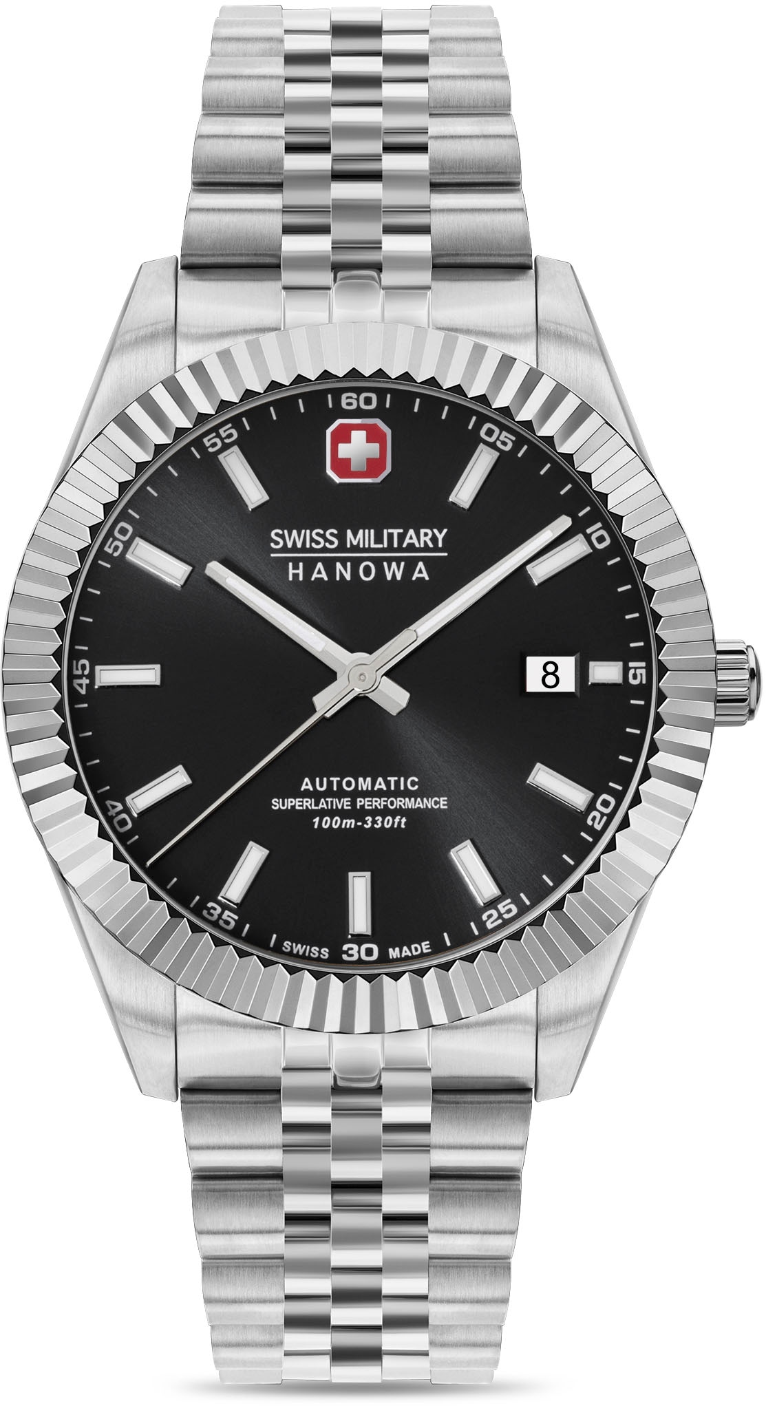 Swiss Military Hanowa Schweizer Uhr »AUTOMATIC
DILIGENTER, SMWGL0002101«, Quarzuhr, Armbanduhr, Herrenuhr, Swiss Made, Datum, Saphirglas, analog