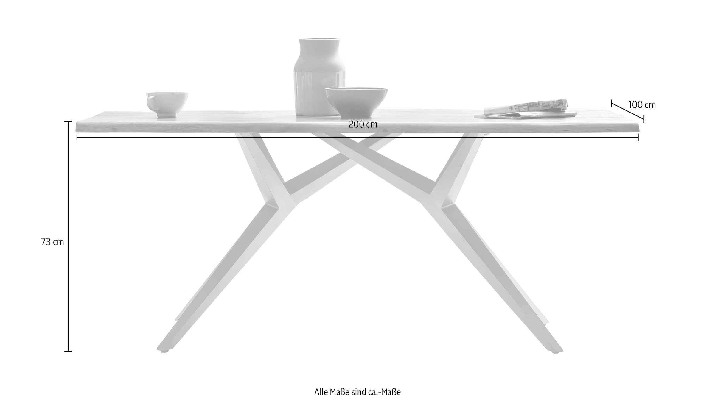 SIT Esstisch, Design-Gestell im industriellen Antiklook