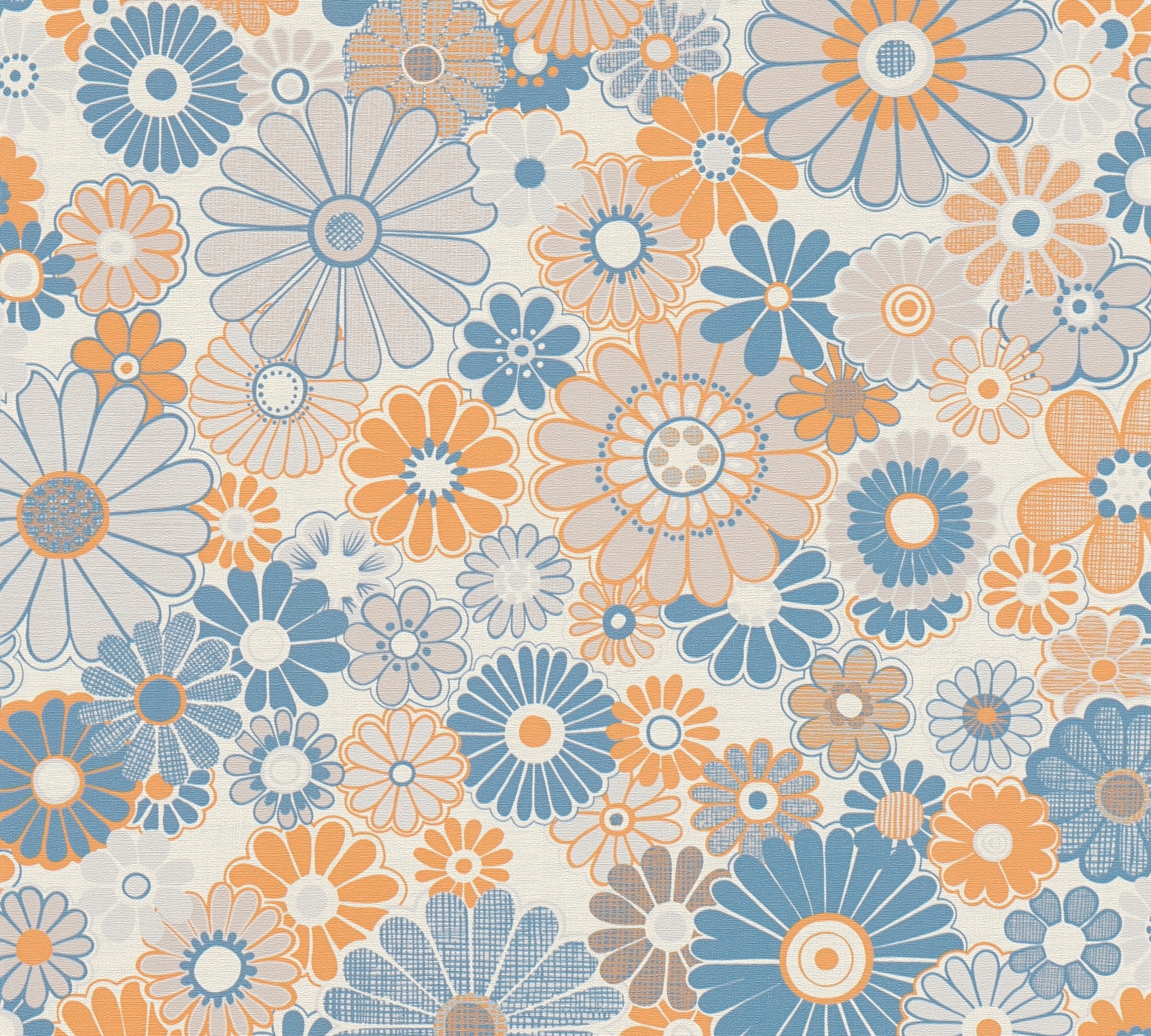 A.S. Création »Retro Chic florale Tapete Mustertapete Retro Blumen« matt strukturiert Vintage Vliestapete für Schlafzimmer Küche Wohnzimmer Floral Design
