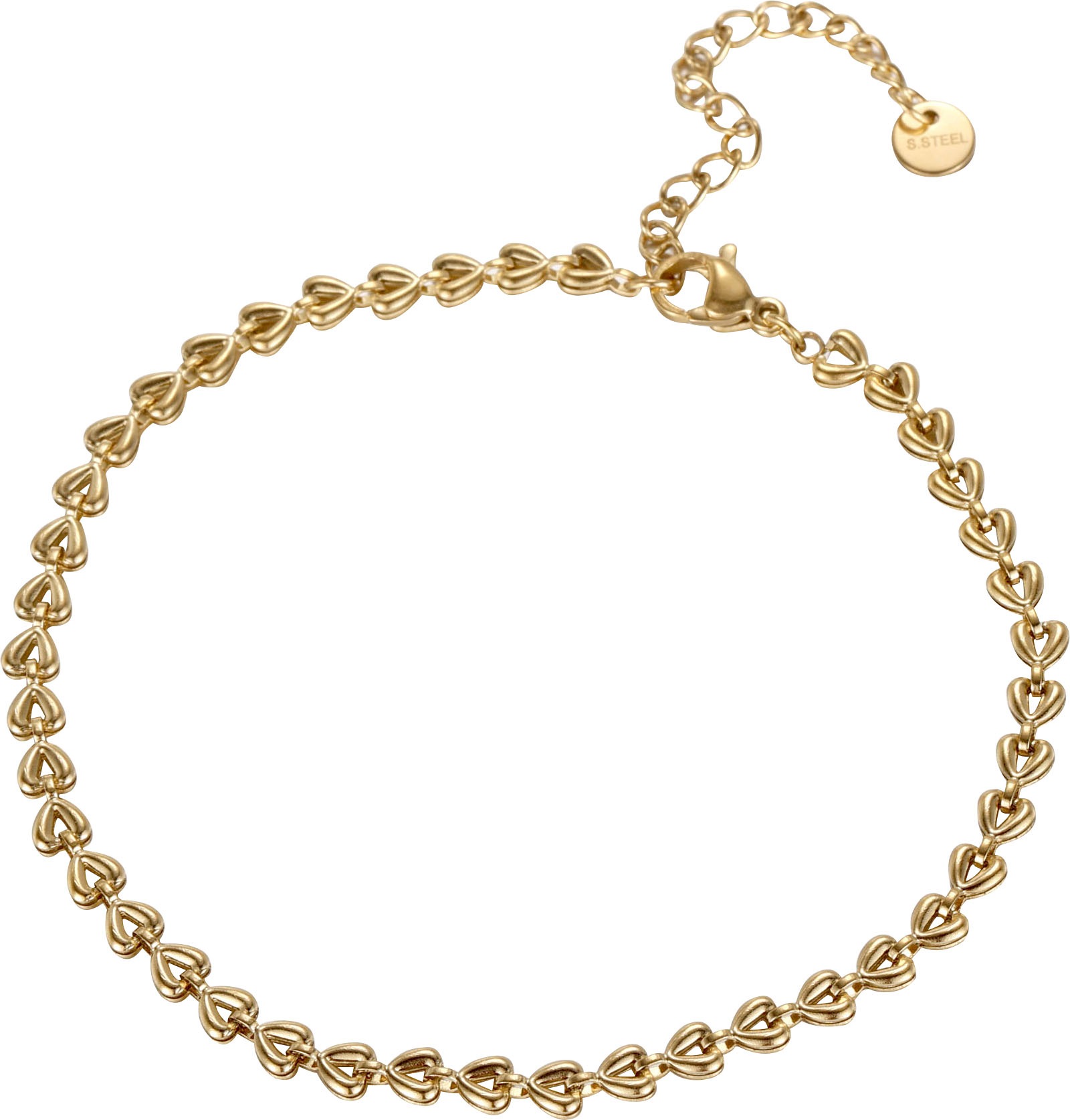 Firetti Edelstahlkette »Schmuck Geschenk Armband Kette Fußkette Bauchkette Herzen«, in verschiedenen Längen erhältlich