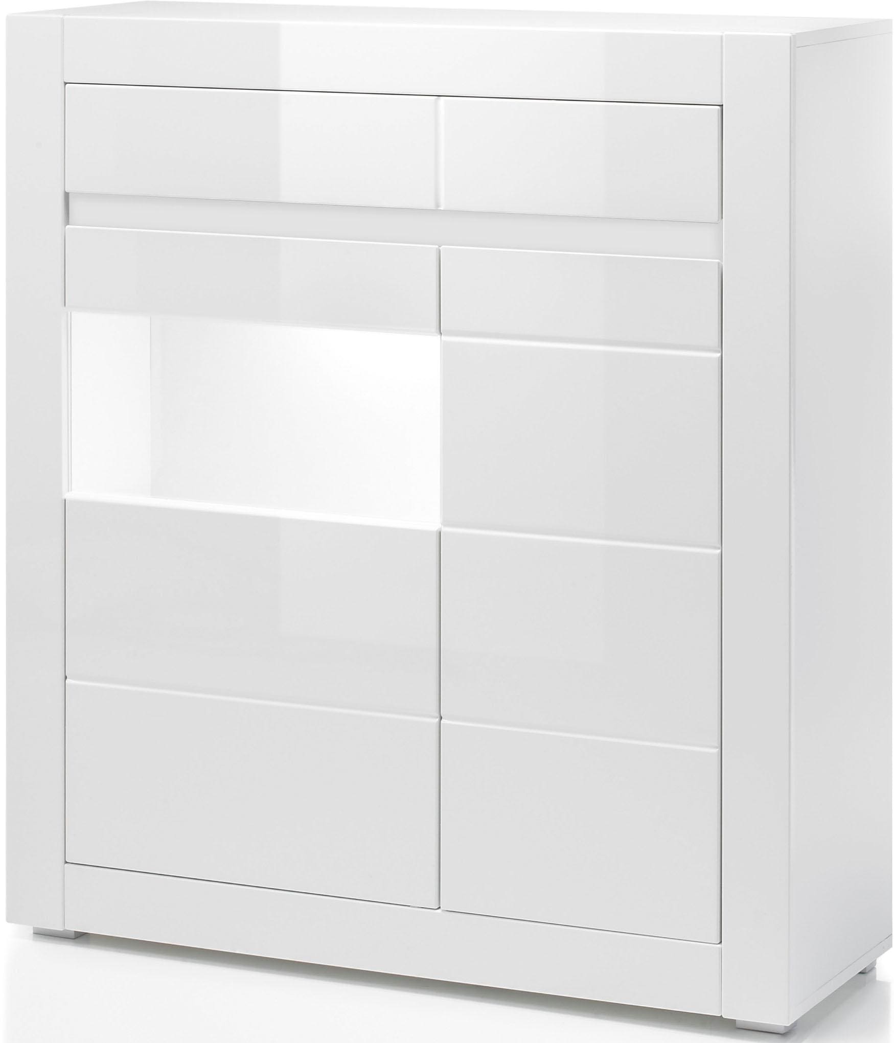 Vitrine »Carat«, Höhe 112 cm, Leisten angeliefert, 1 x grau, 1 x weiss