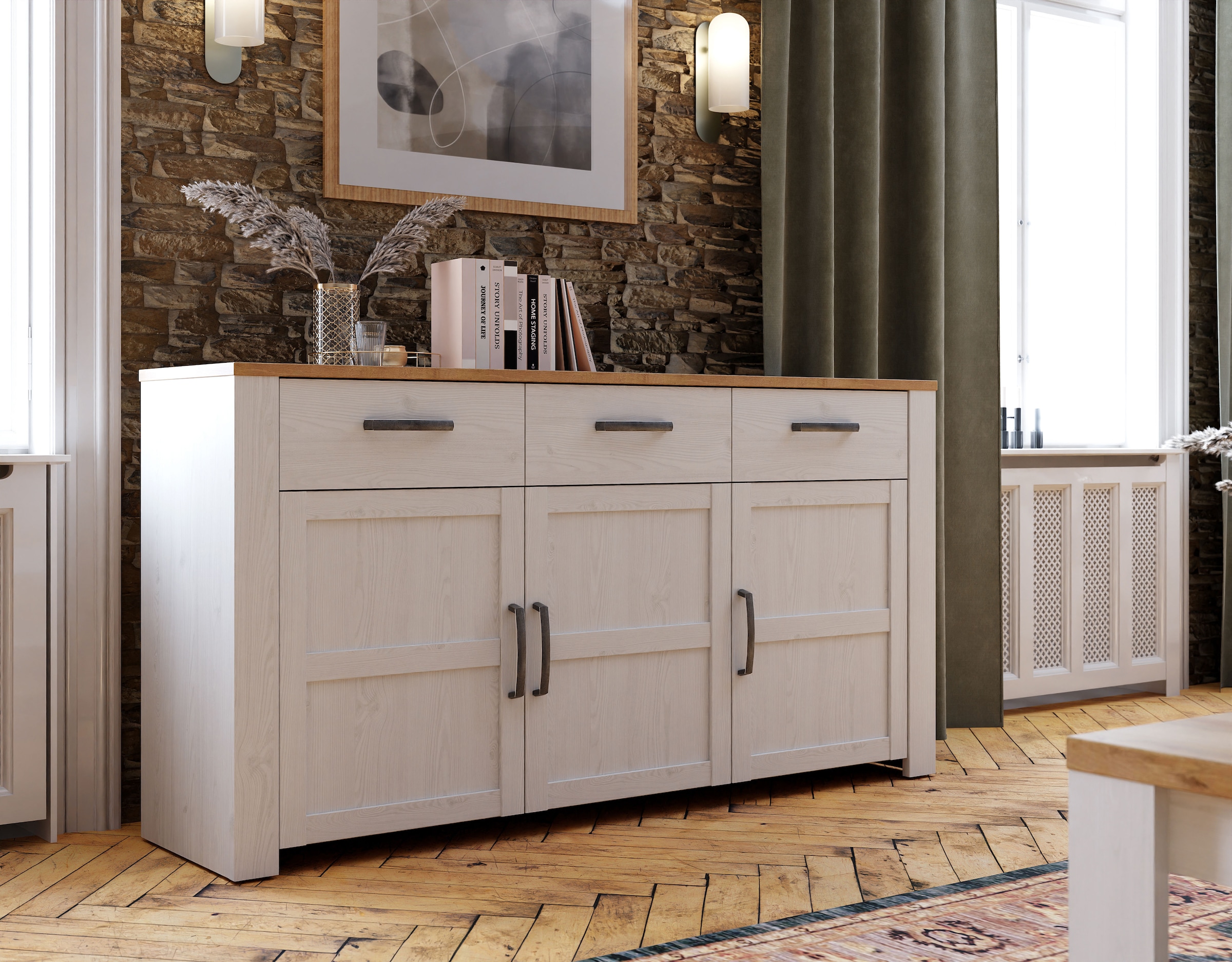 FORTE Sideboard »Bohol, Sideboard, Soft-Close, Stauraum« B/H/T 166,1/87/42cm, 3 Türen, 3 SK