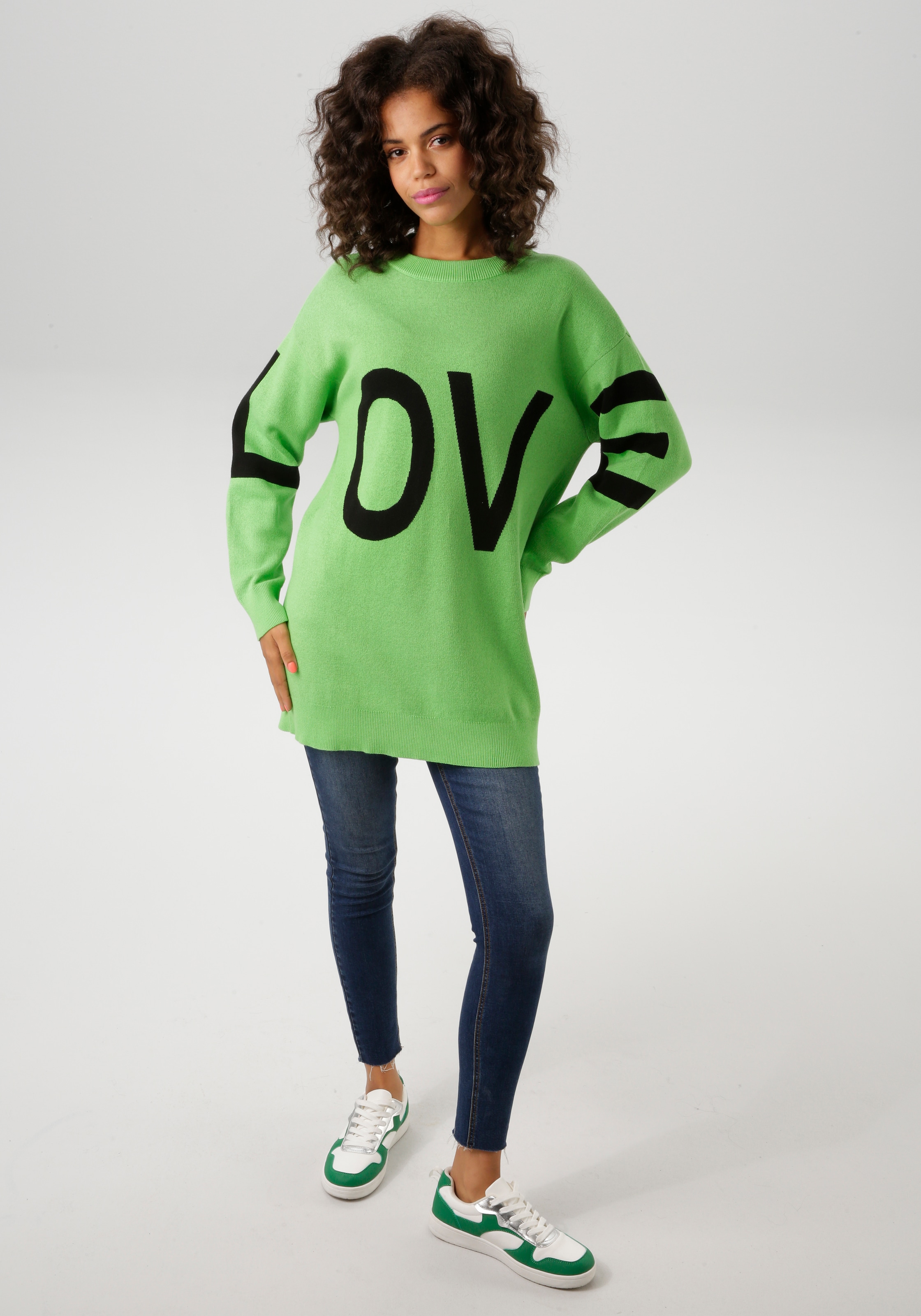 Aniston CASUAL Strickpullover mit eingestricktem LOVE-Schriftzug