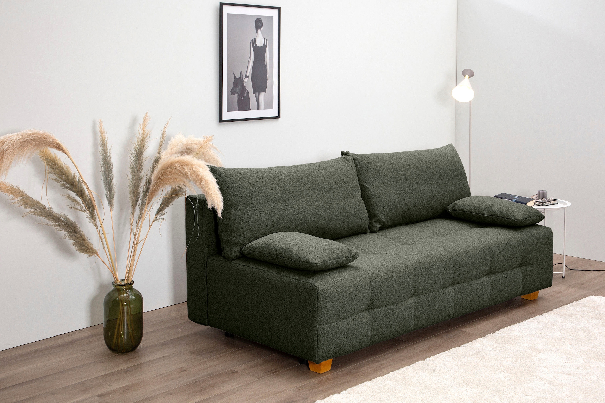 COLLECTION AB Schlafsofa »Bella«, Schlafsofa,Bettkasten,Bonellfederkern,Rückenkissen,Armlehnenkissen
