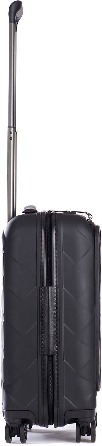 Stratic Hartschalen-Trolley »Leather&More S mit Vortasche, matt black«, 4 Rollen, Handgepäck Reisekoffer Reisegepäck TSA-Zahlenschloss